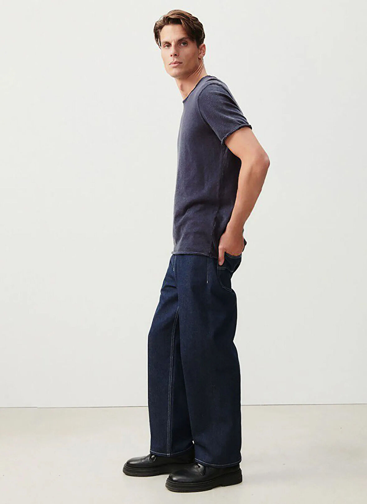 Lacivert Erkek Standart T-Shirt MSON25TGE25NAVVIN