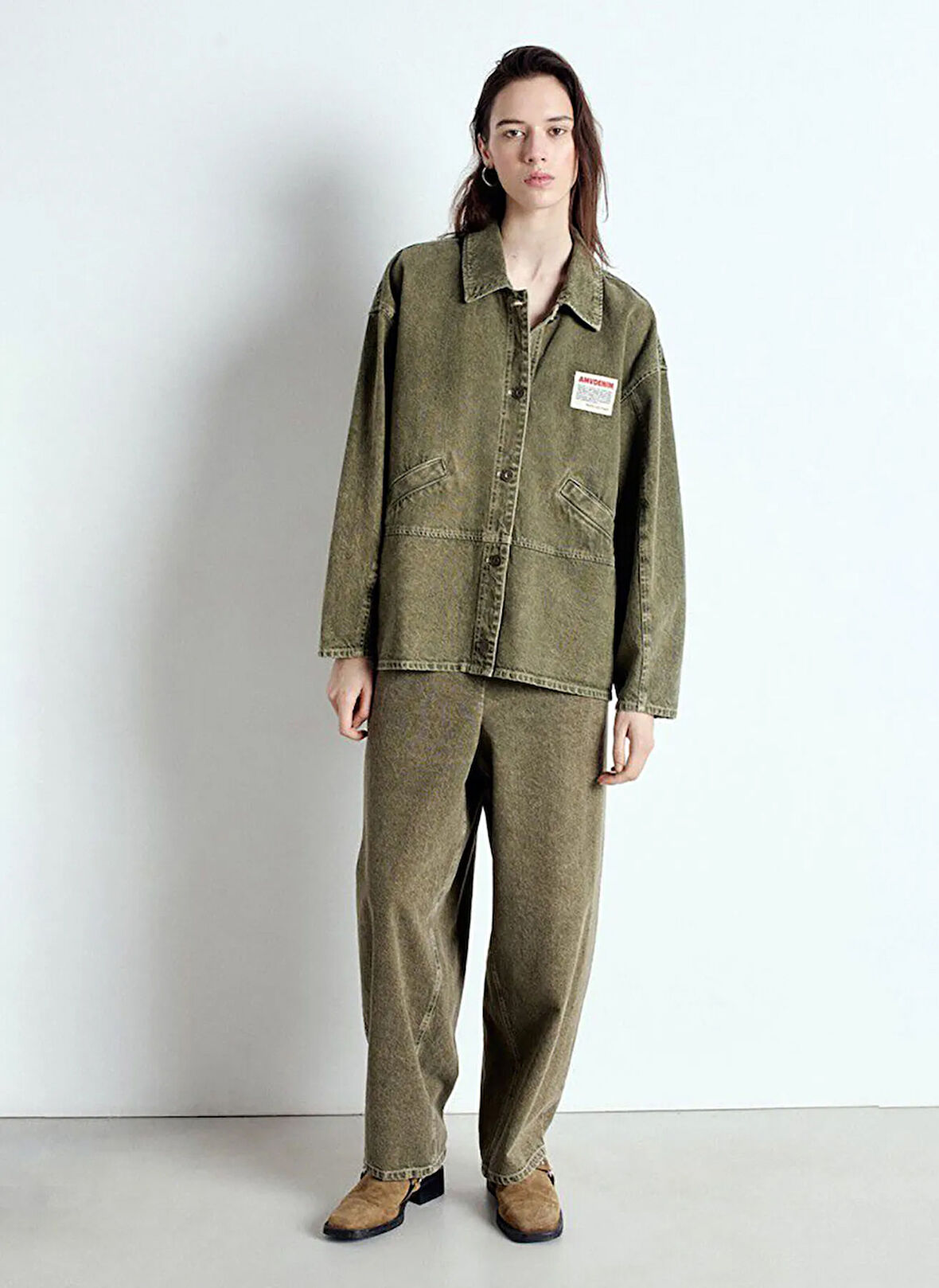 Yeşil Kadın Denim Ceket UZA16AE25_OLIVE