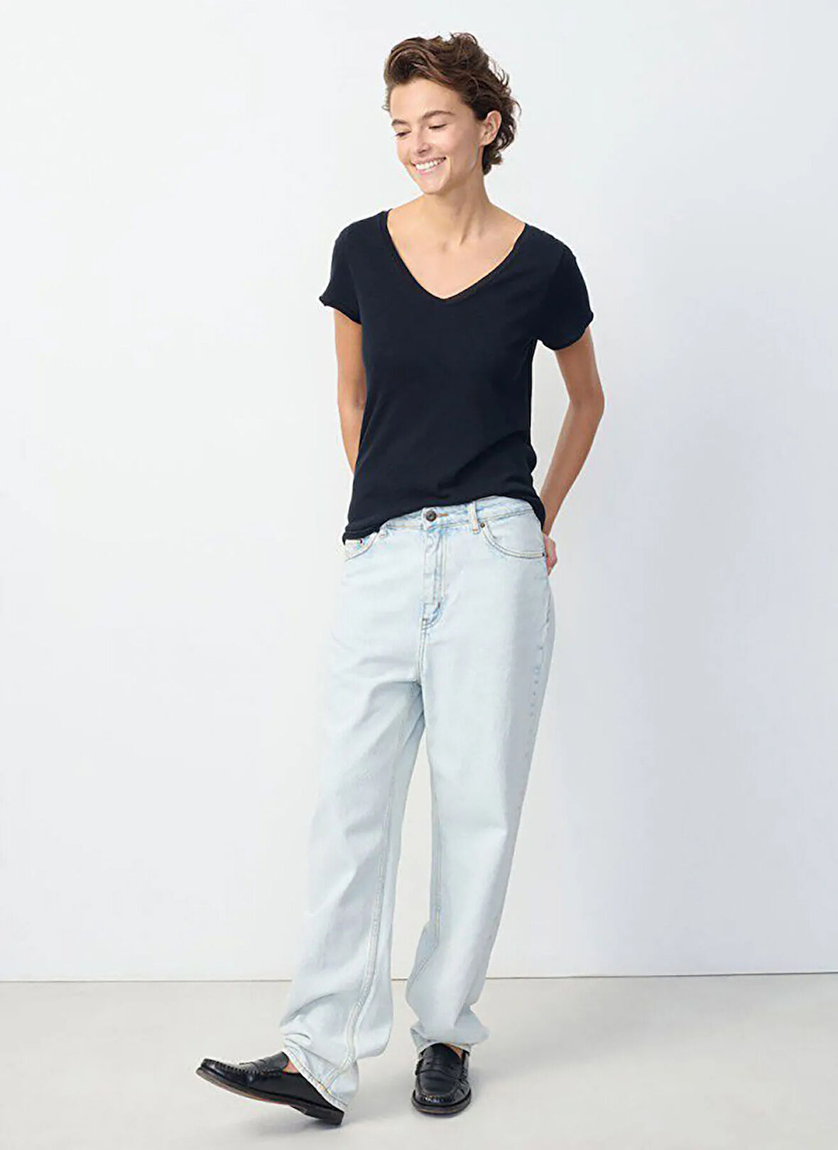 Siyah Kadın T-Shirt SON33E25_NOIR