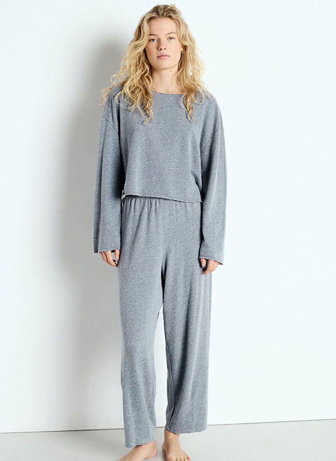 Gri Kadın Düz Eşofman Altı OFY05AE25_TORNADE CHIN