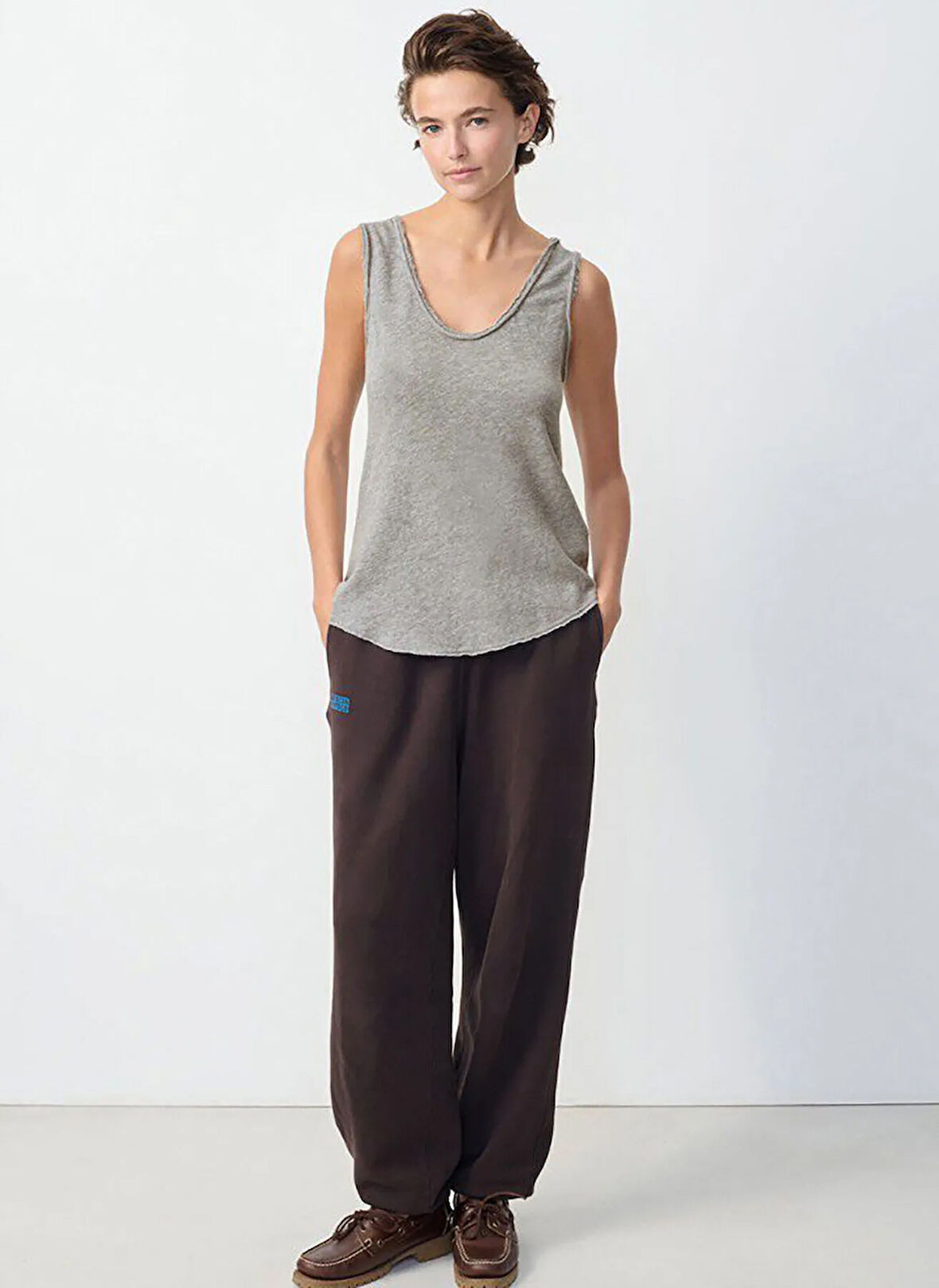Açık Gri Kadın Bol Kesim T-Shirt SON29GE25_GRIS CHINE