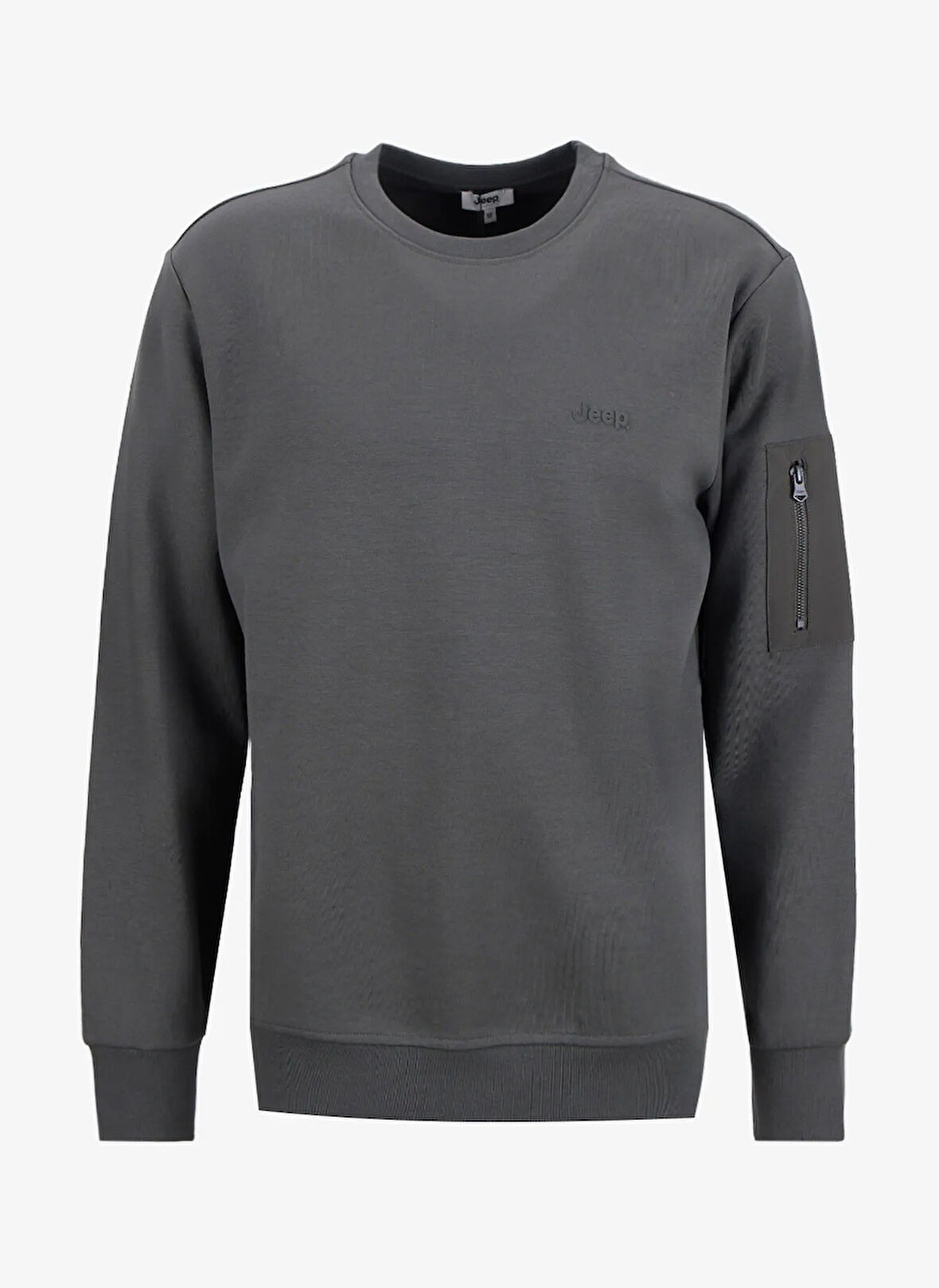 Jeep Bisiklet Yaka Düz Haki Erkek Sweatshırt J5WM-SWT7390