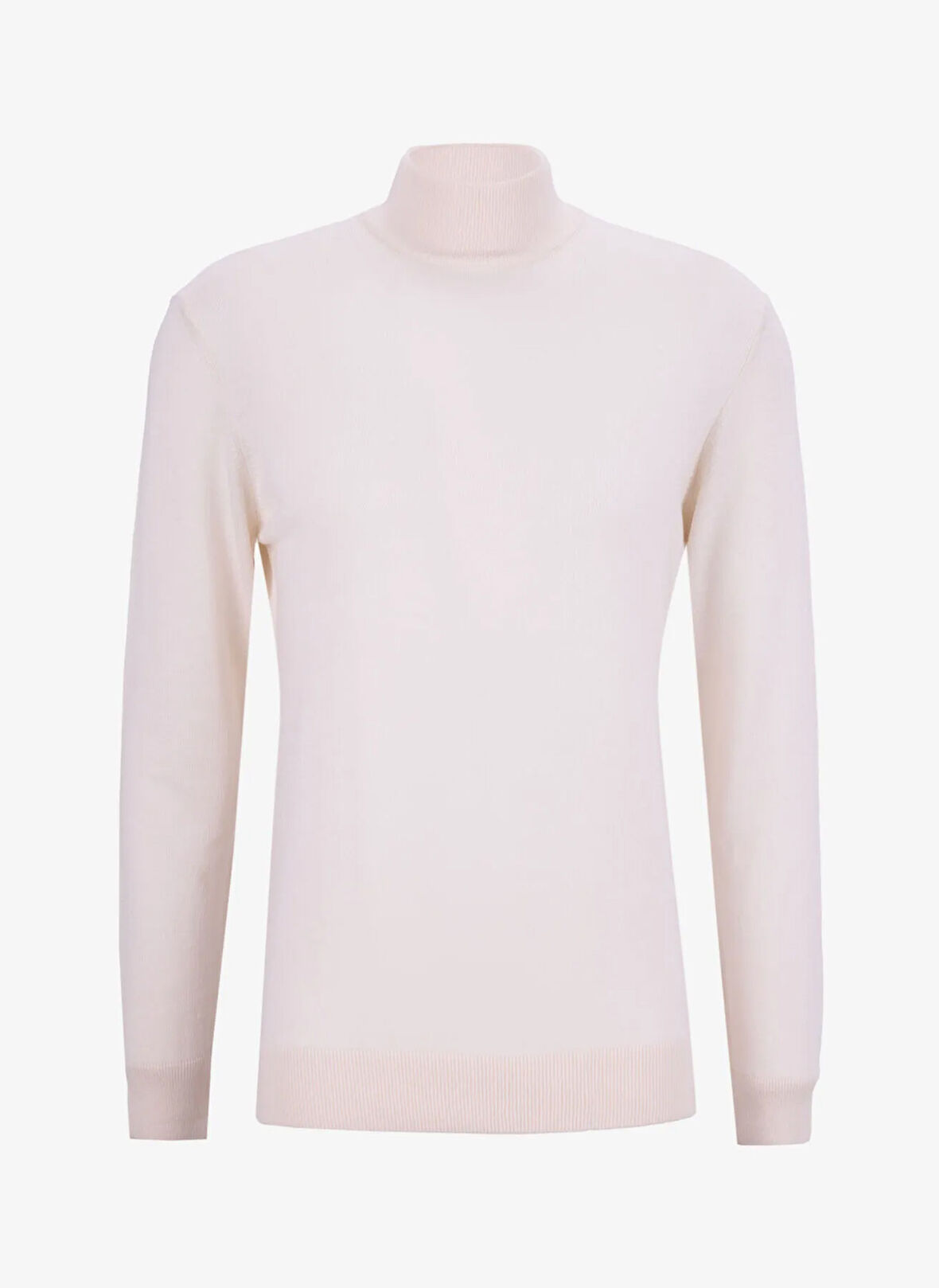 Fabrika Yarım balıkçı Yaka Basic Düz Ekru Erkek Kazak F5WM-KZK 2554