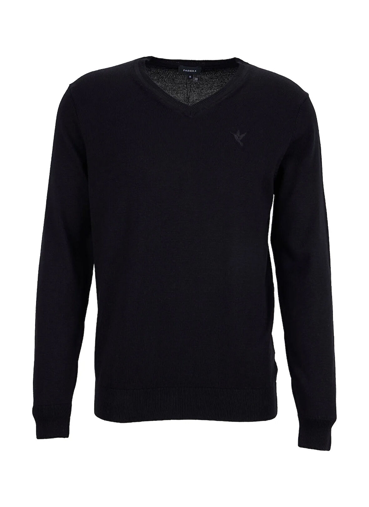 Fabrika V Yaka Basic Düz Siyah Erkek Kazak F5WM-KZK 2557