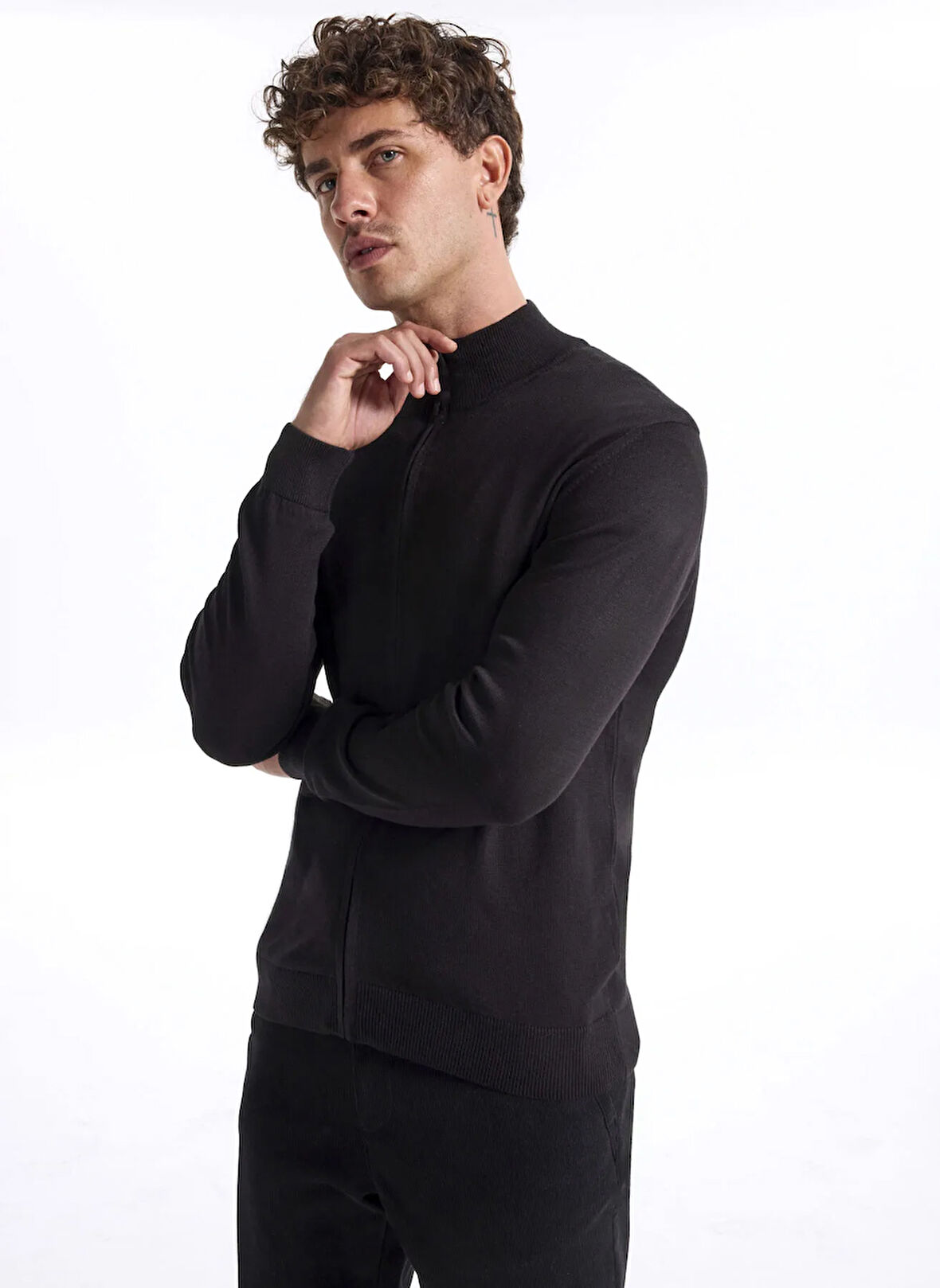 Fabrika Siyah Erkek Hırka F5WM-HRK 2578