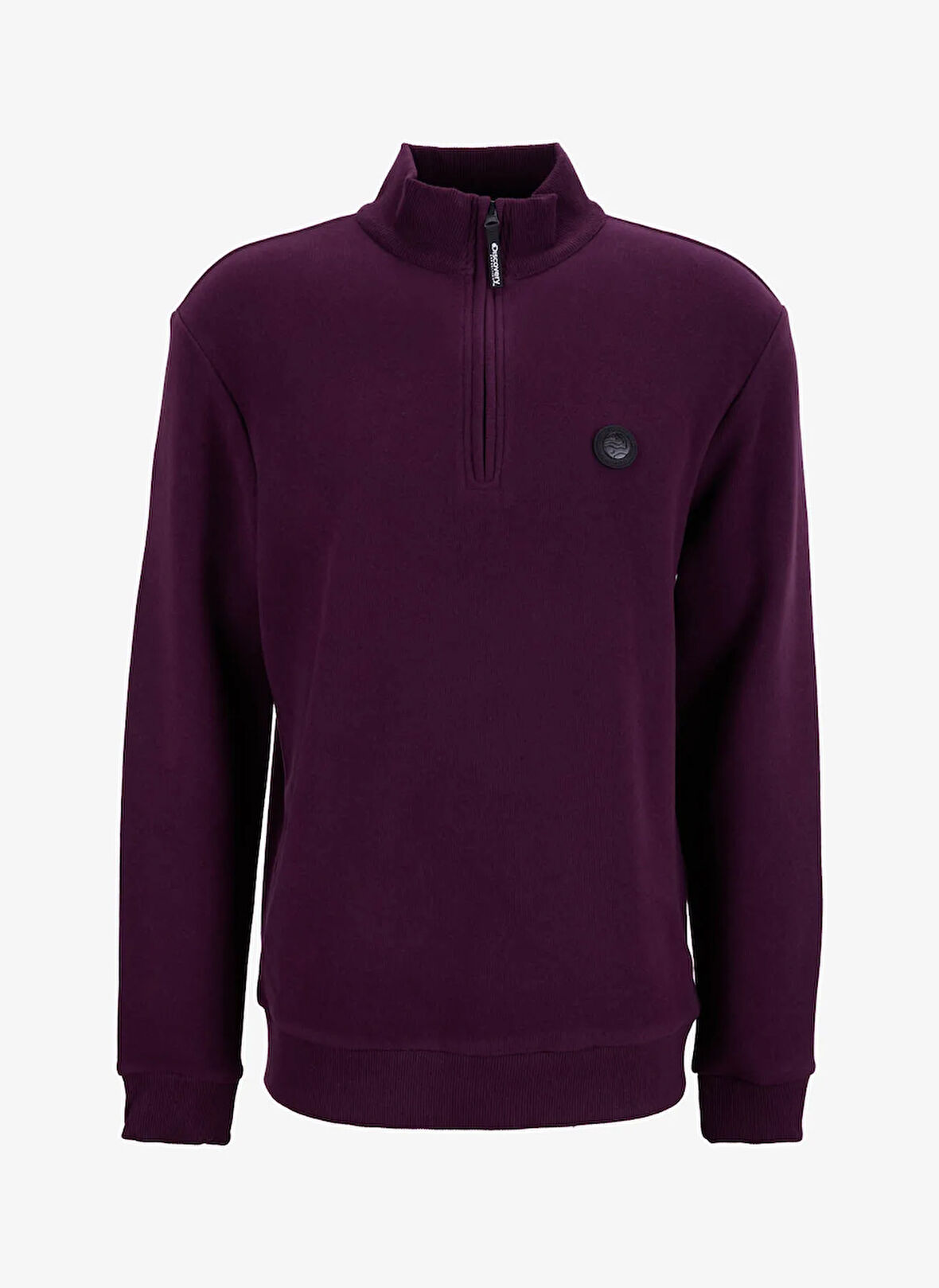 Discovery Expedition D5WM-SWT3941 Mürdüm Dik Yaka Relaxed Düz Erkek Sweatshırt