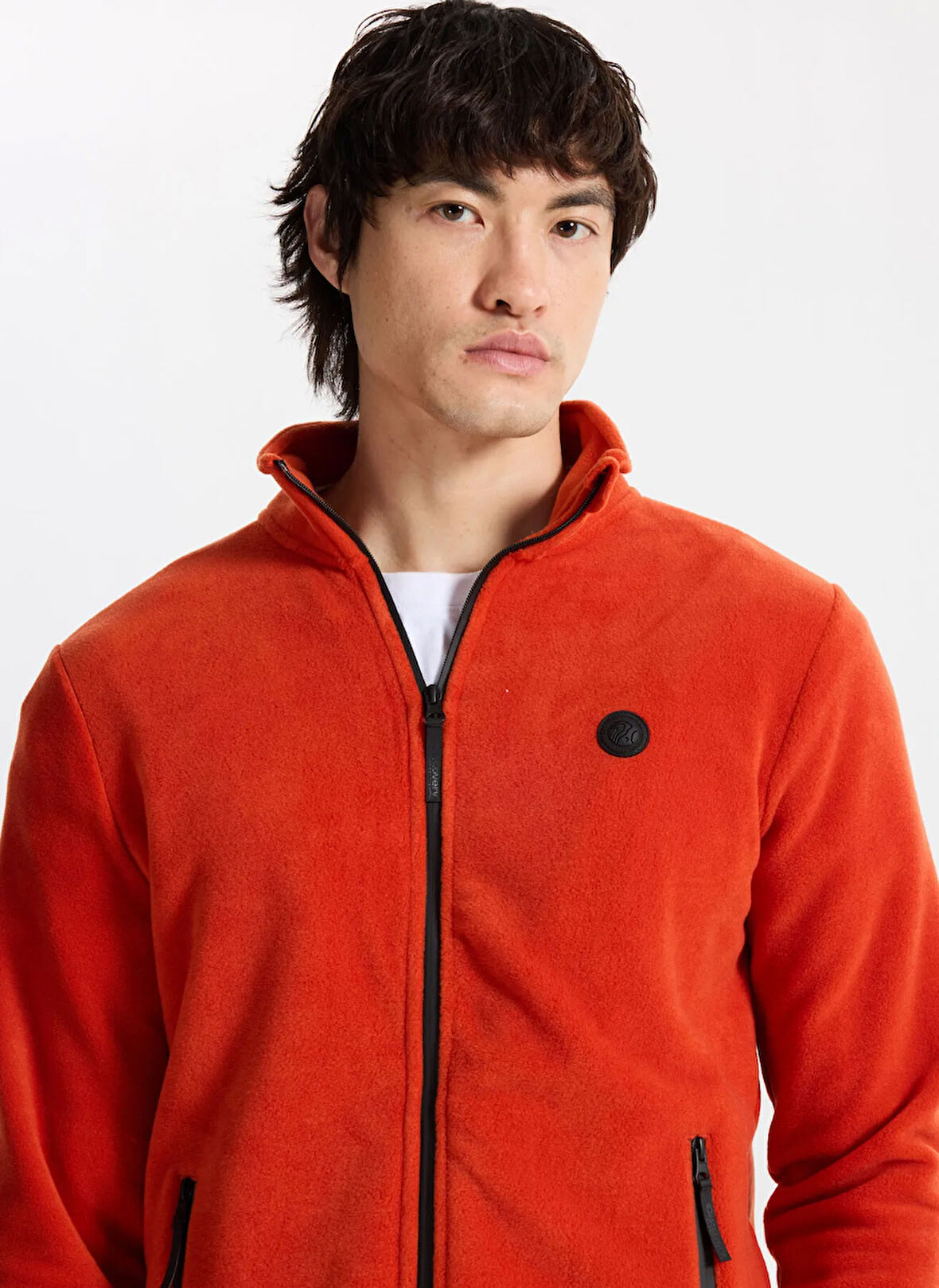 Discovery Expedition D5WM-SWT3301 Kiremit Dik Yaka Basic Düz Erkek Polar Sweatshırt