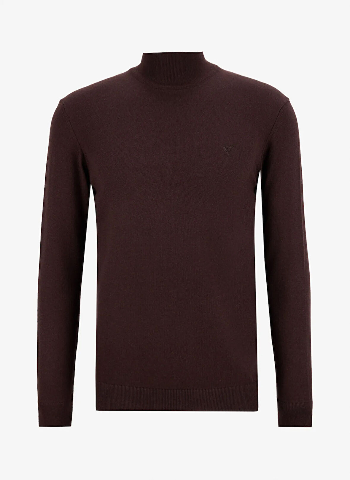 Fabrika Yarım balıkçı Yaka Basic Düz Kahve Erkek Kazak F5WM-KZK 2554