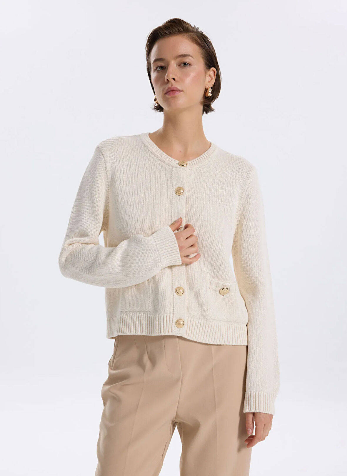 Fabrika Ekru Kadın Hırka F5WL-HRK0420