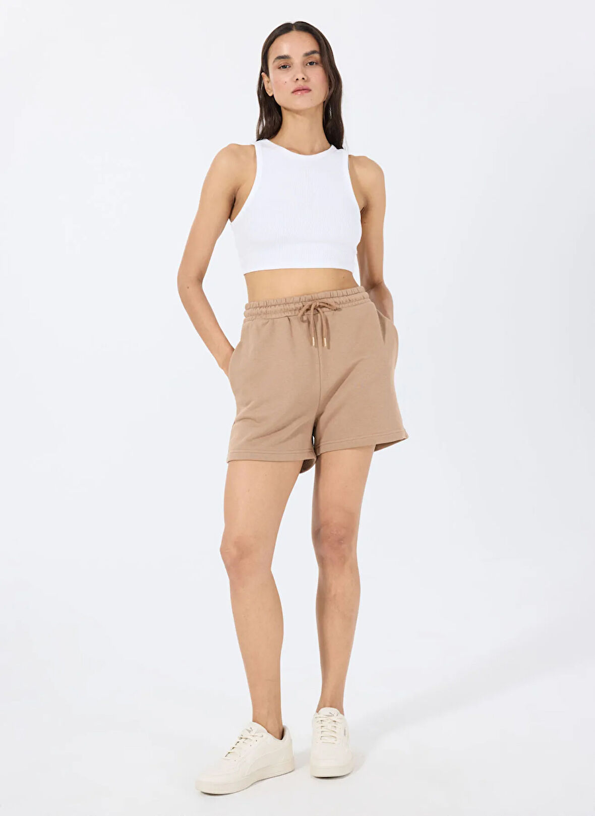 Bej Kadın Relaxed Şort L5SL-SRT9045