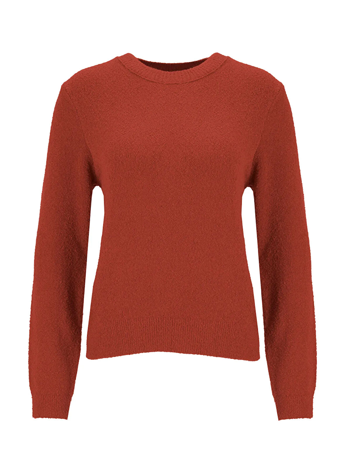 Fabrika Bisiklet Yaka Relaxed Düz Kiremit Kazak Kadın F5WL-KZK0421