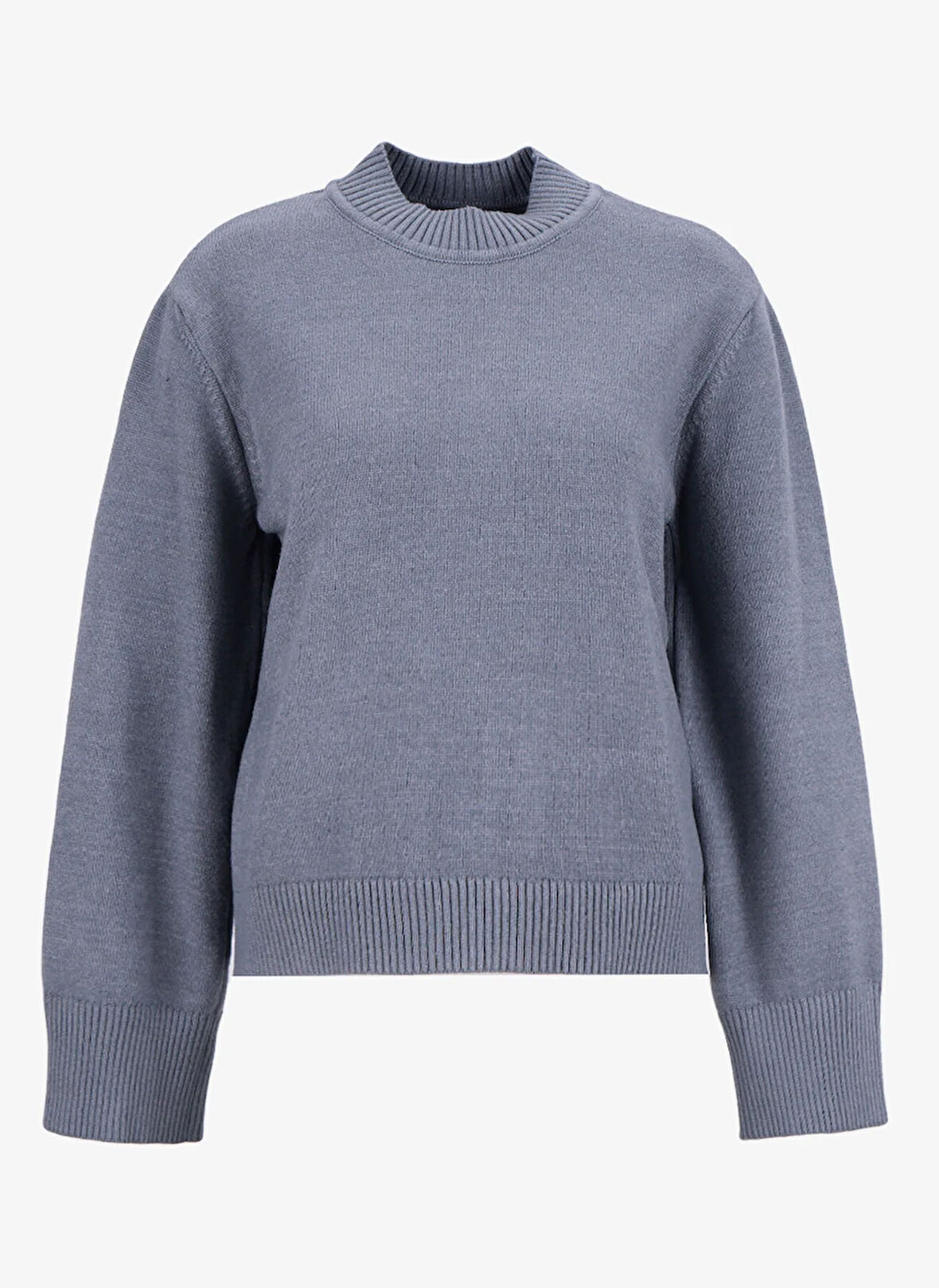 Fabrika Yarım balıkçı Yaka Dar Düz Antrasit Kazak Kadın F5WL-KZK0309