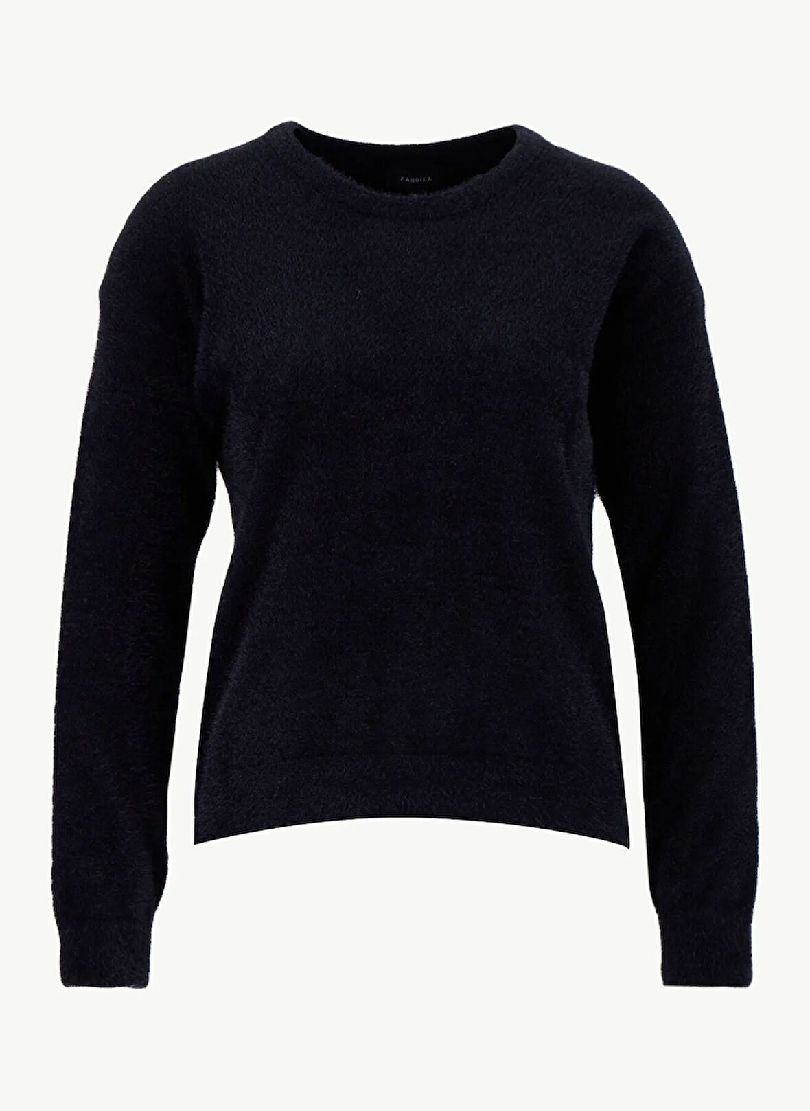 Fabrika Bisiklet Yaka Basic Düz Siyah Kazak Kadın F5WL-KZK0415