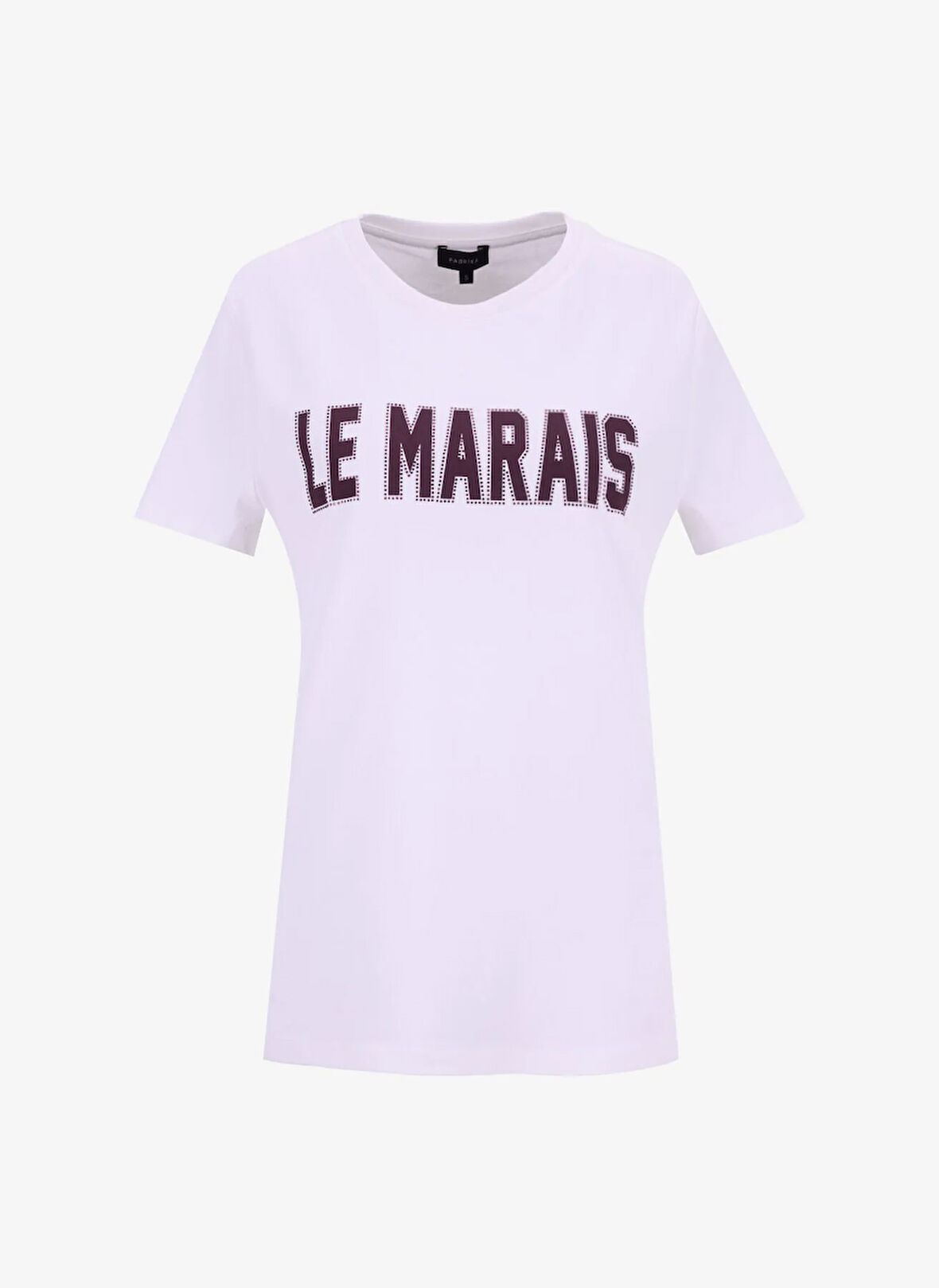 Fabrika Bisiklet Yaka Baskılı Beyaz Kadın T-Shirt F5WL-TST0244