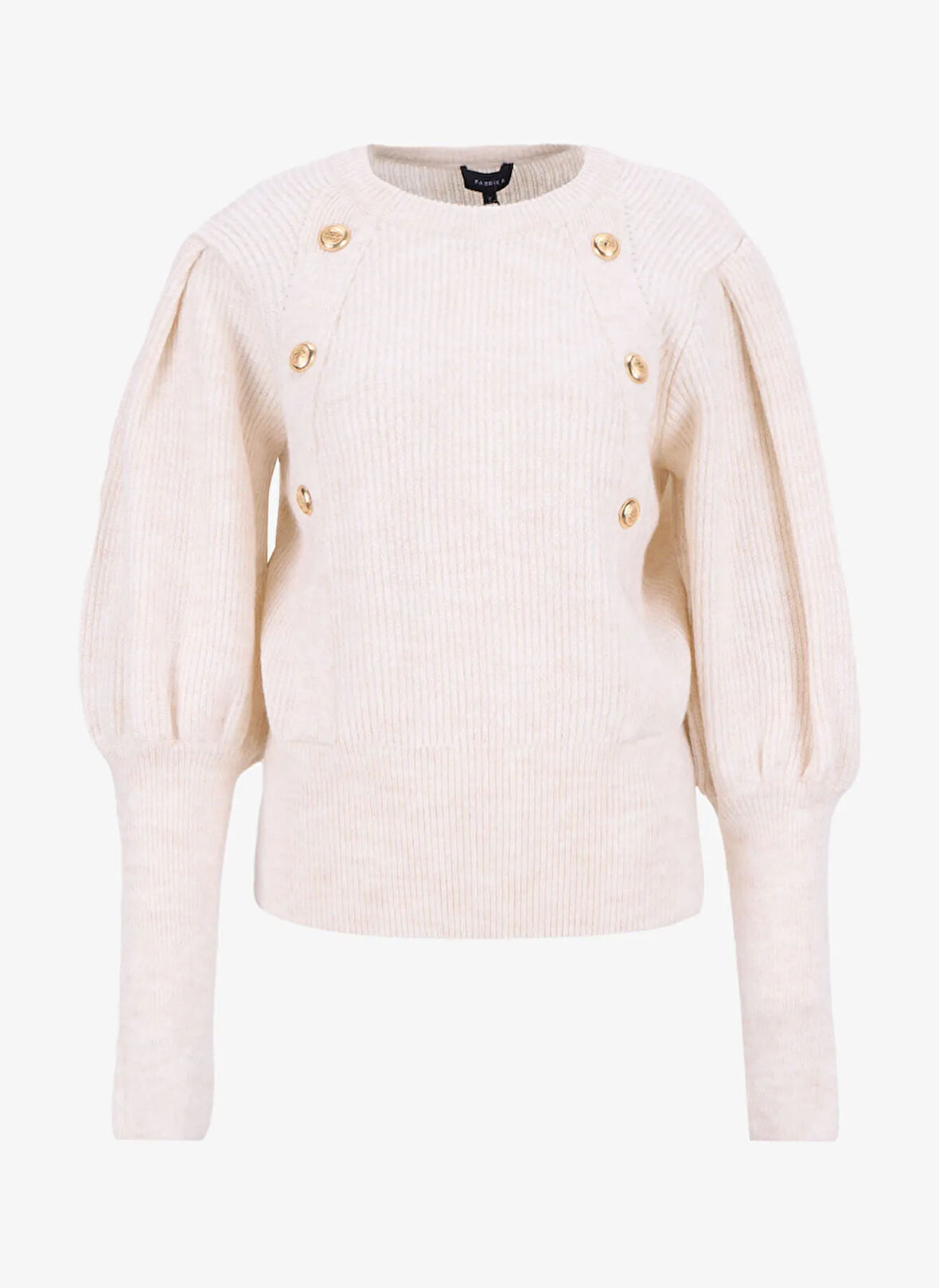 Fabrika Bisiklet Yaka Relaxed Fitilli Ekru Kazak Kadın F5WL-KZK0025