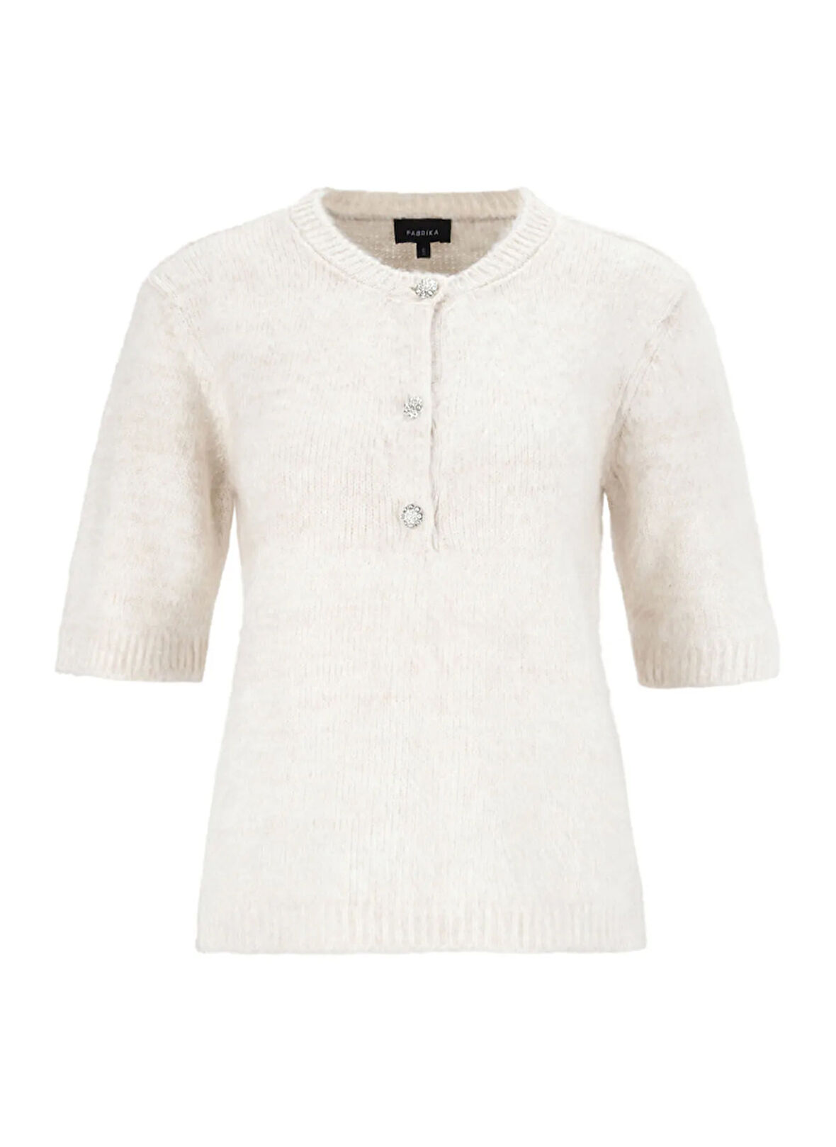 Fabrika Bisiklet Yaka Relaxed Düz Ekru Kazak Kadın F5WL-KZK0147