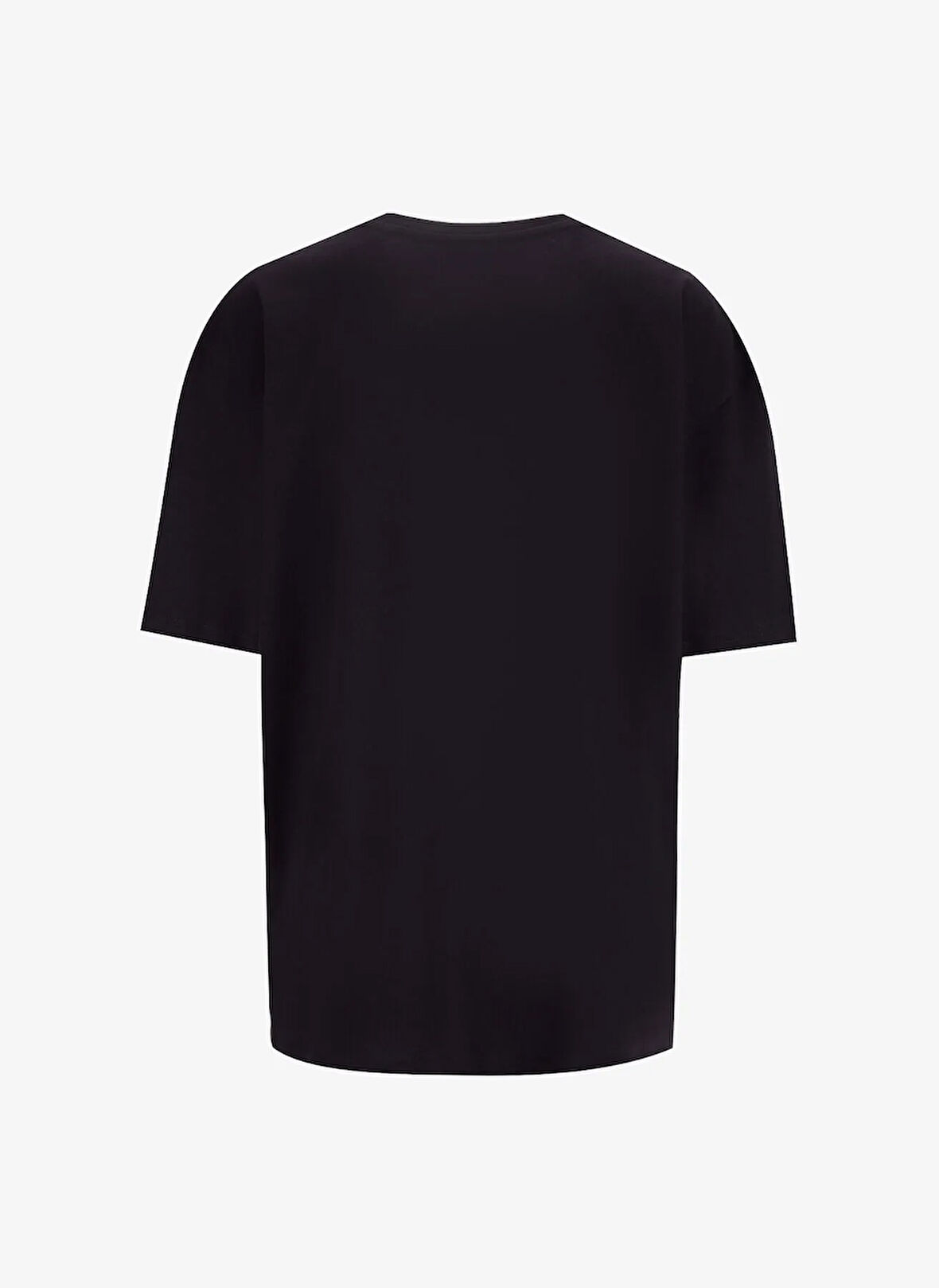 Fabrika Bisiklet Yaka Taşlı Siyah Kadın T-Shirt F5WL-TST0246