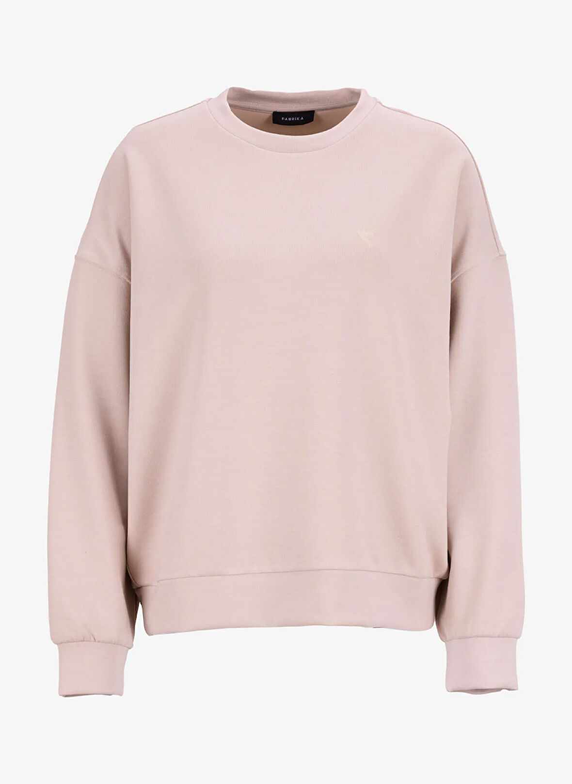 Fabrika Bisiklet Yaka Baskılı Bej Kadın Sweatshırt F5WL-SWT0385