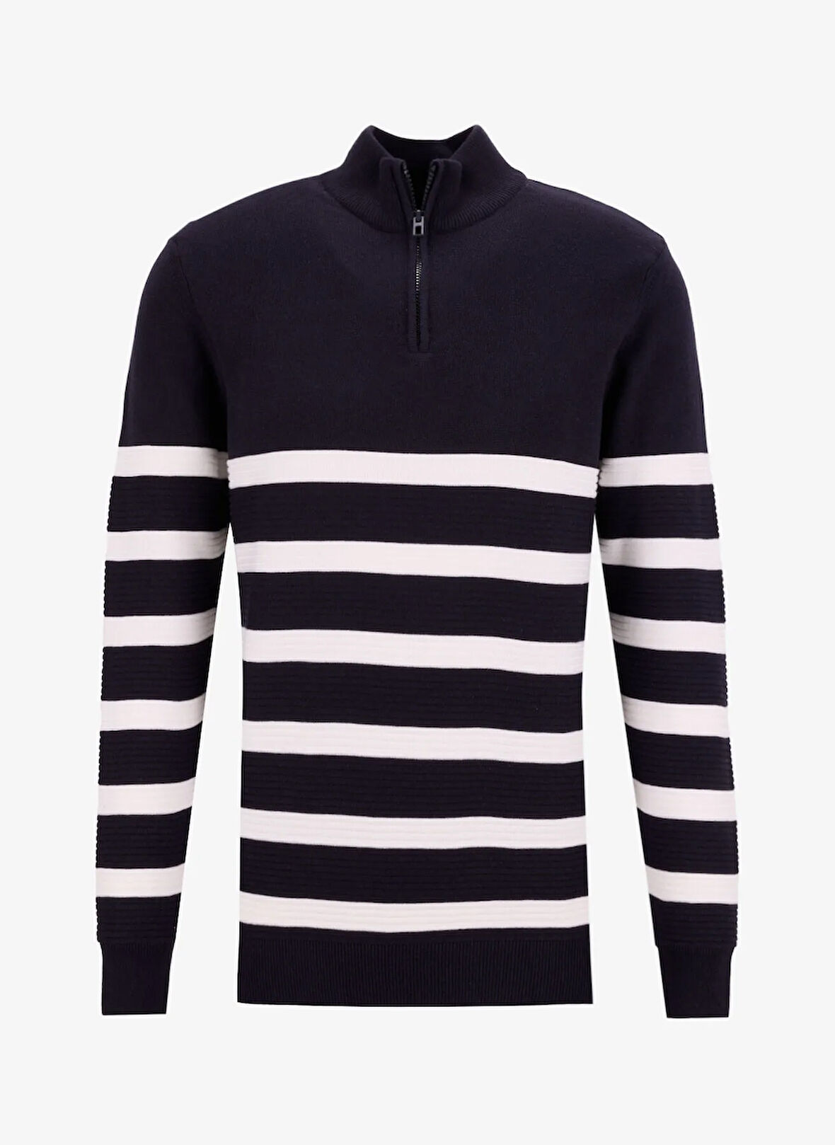 Fabrika Bato Yaka Regular Fit Çizgili Lacivert Erkek Kazak FC3WM-KZK332.