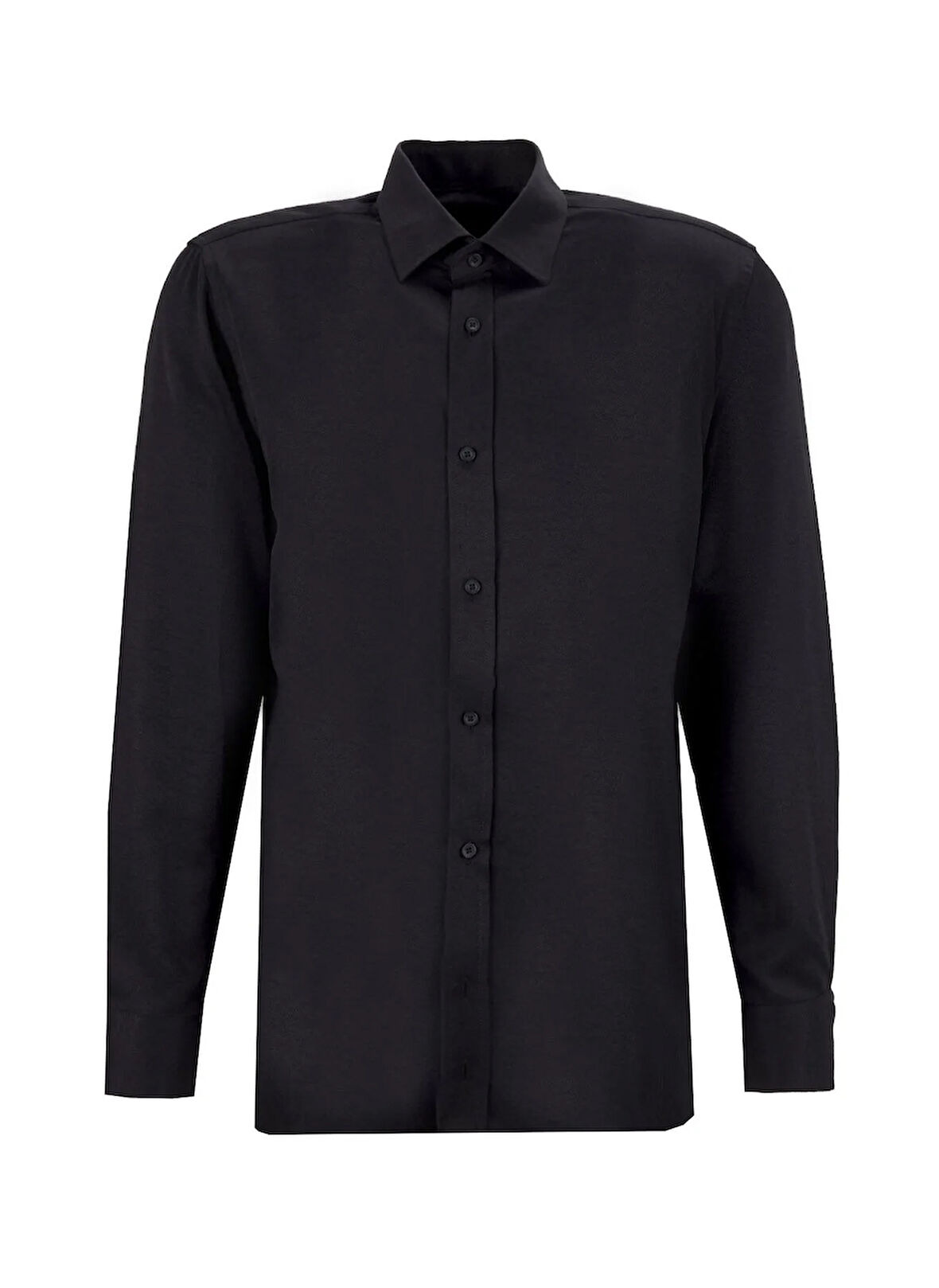 Fabrika Regular Fit Gömlek Yaka Armürlü Siyah Erkek Gömlek MAYDOS-Y 400