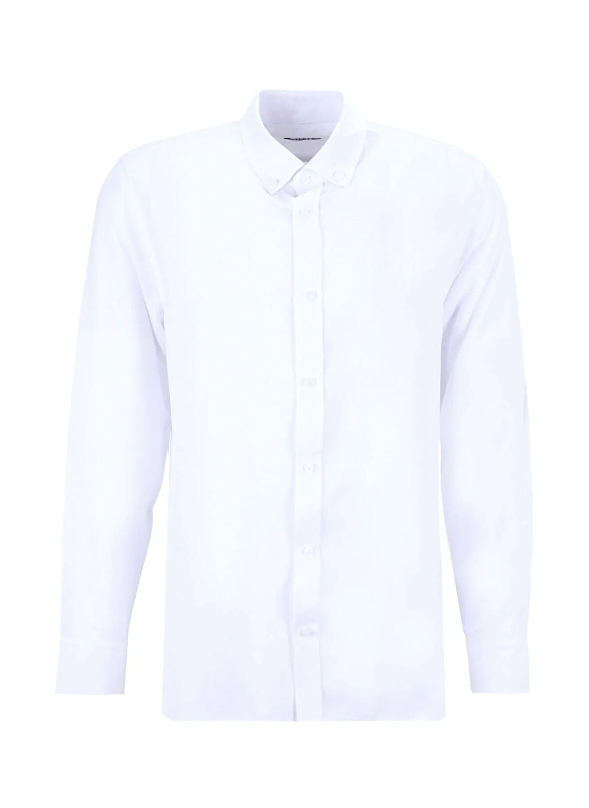 Fabrika Slim Fit Düğmeli Yaka Armürlü Beyaz Erkek Gömlek MAYDOS-Y 430