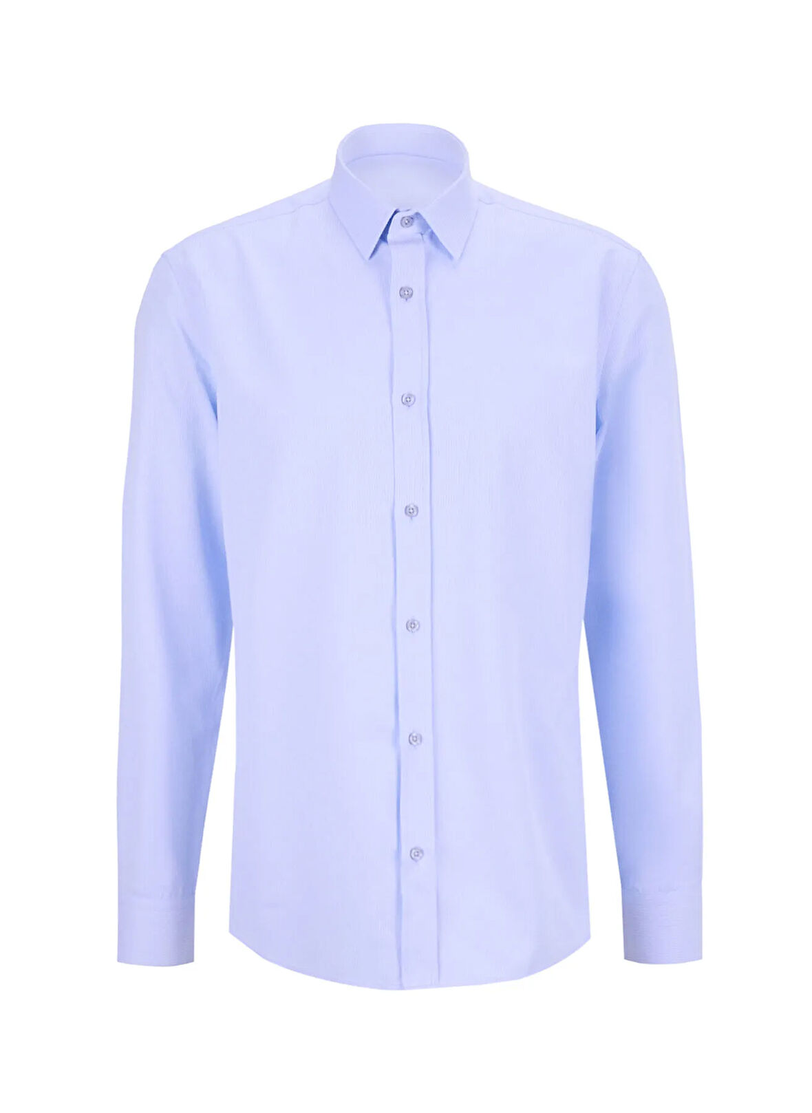 Fabrika Slim Fit Gömlek Yaka Armürlü Mavi Erkek Gömlek MAYDOS-Y 305