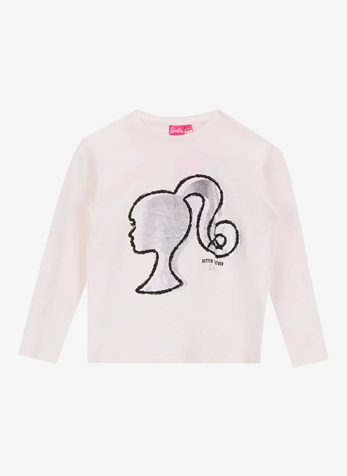 Barbie Varaklı Ekru Kız Çocuk T-Shirt BRB5WG-TST6640