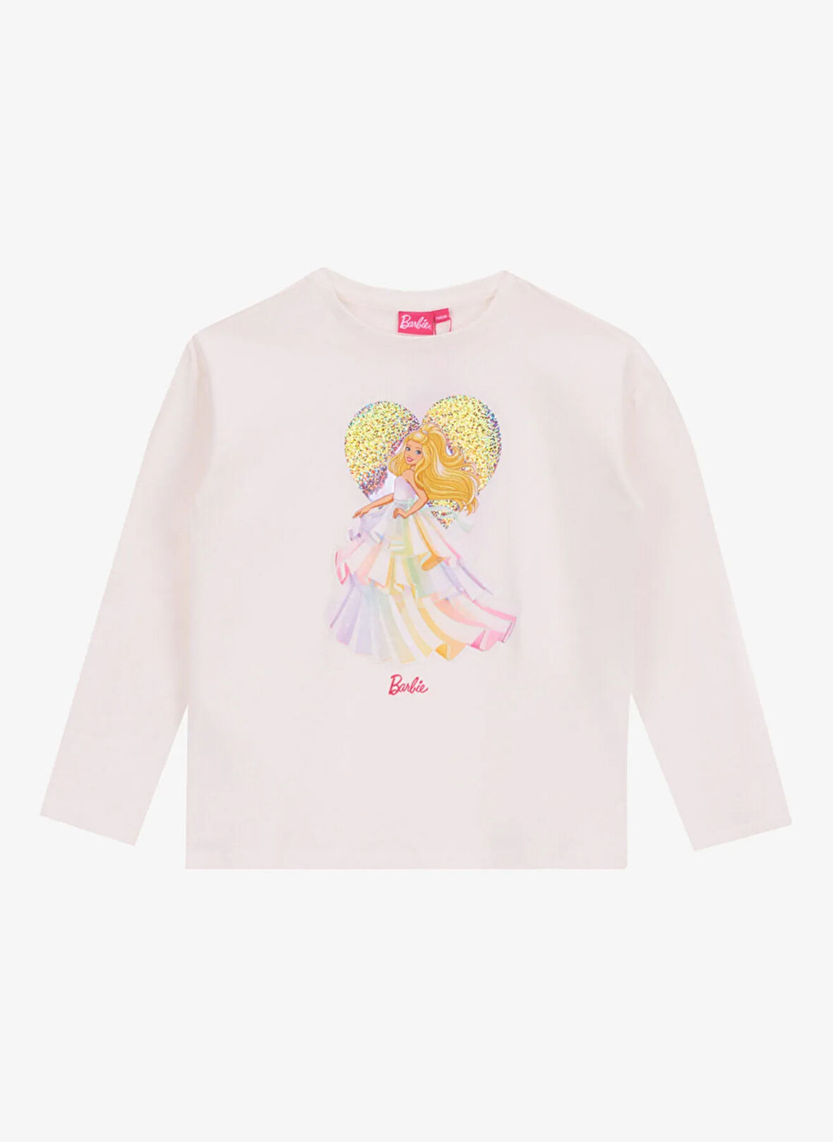 Barbie Baskılı Ekru Kız Çocuk T-Shirt BRB5WG-TST6641