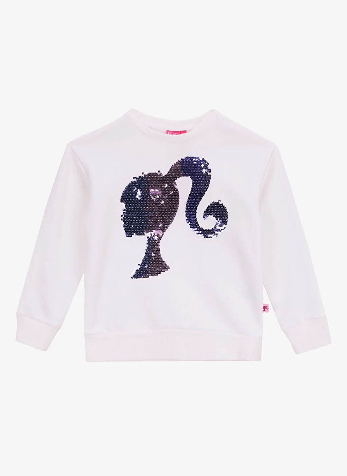 Barbie Baskılı Kız Çocuk Beyaz - Lila Sweatshırt BRB5WG-SWT6624