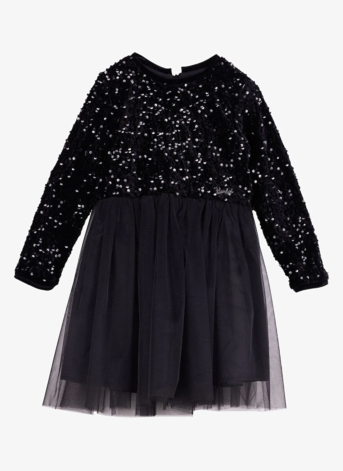 Barbie Pullu Siyah Kız Çocuk Abiye Elbise BRB5WG-ELB6661