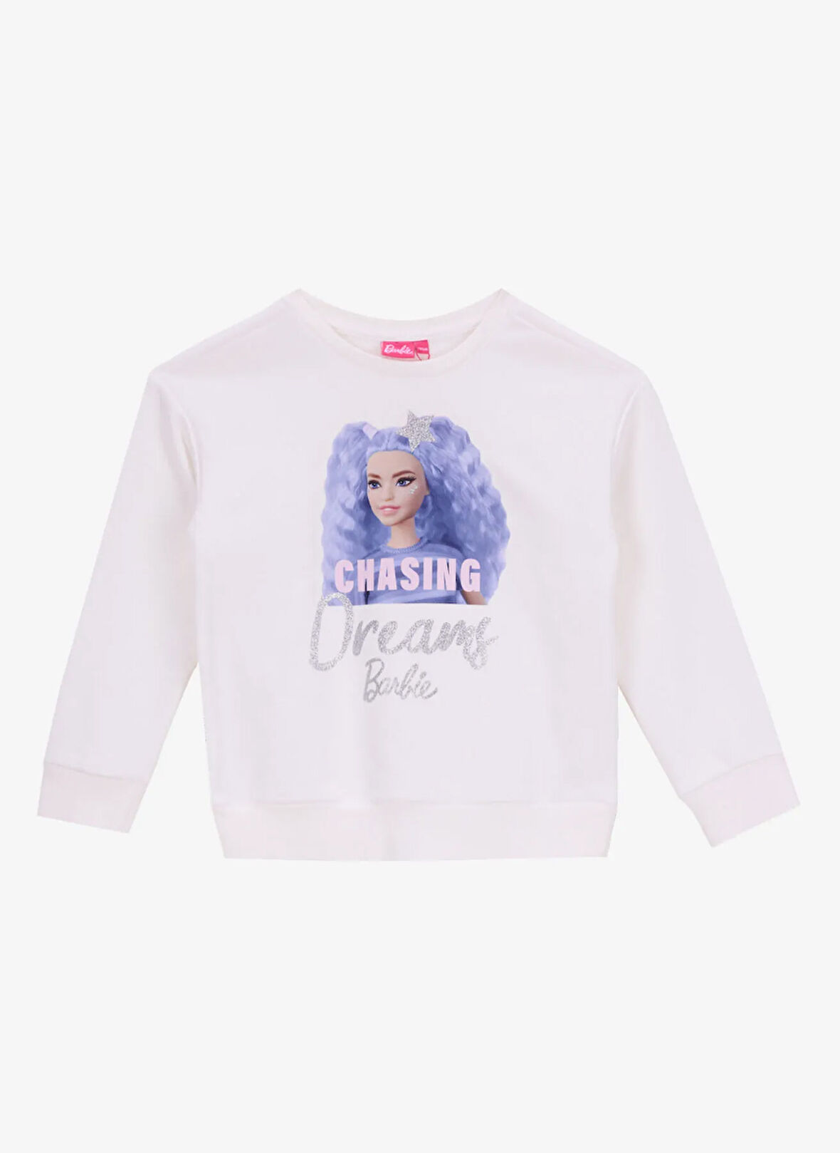 Barbie Baskılı Kız Çocuk Ekru Sweatshırt BRB5WG-SWT6628