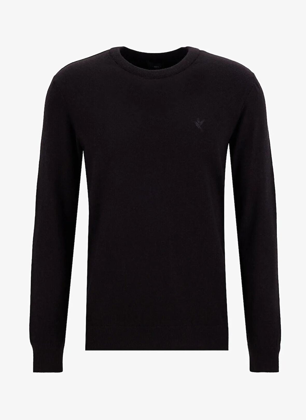 Fabrika Bisiklet Yaka Slim Fit Düz Siyah Erkek Kazak F5WM-KZK 2883