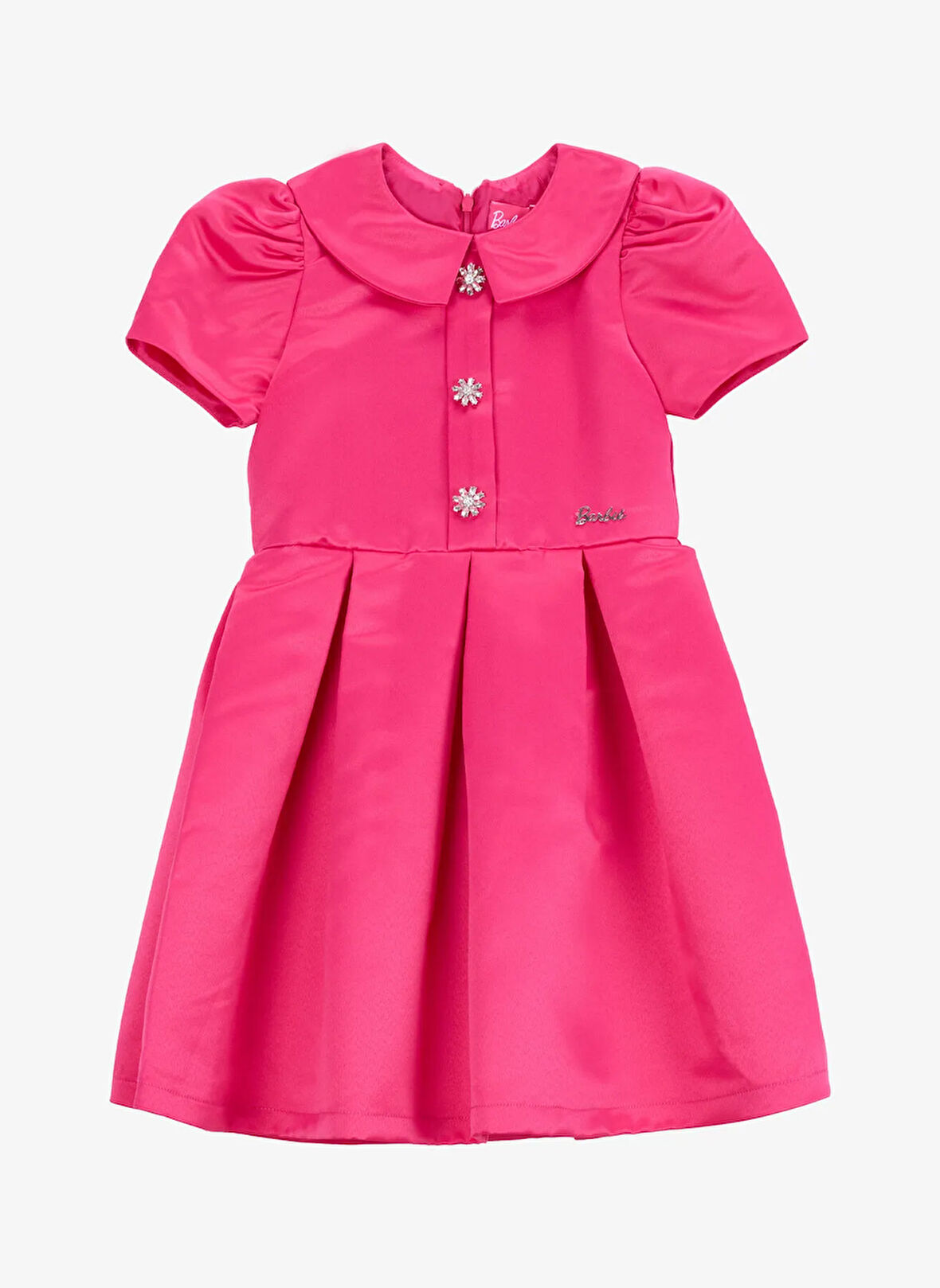 Barbie Düz Pembe Kız Çocuk Abiye Elbise BRB5WG-ELB6089