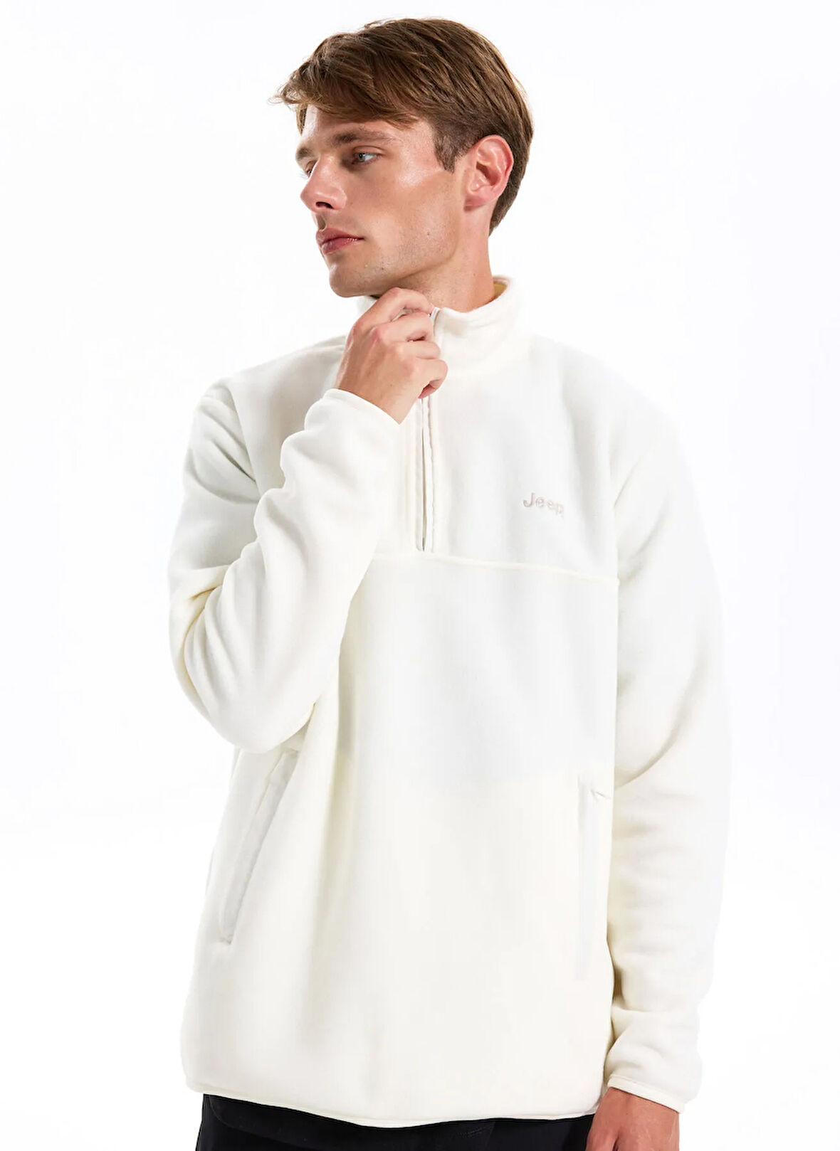 Jeep Polar Sweatshırt, M, Ekru