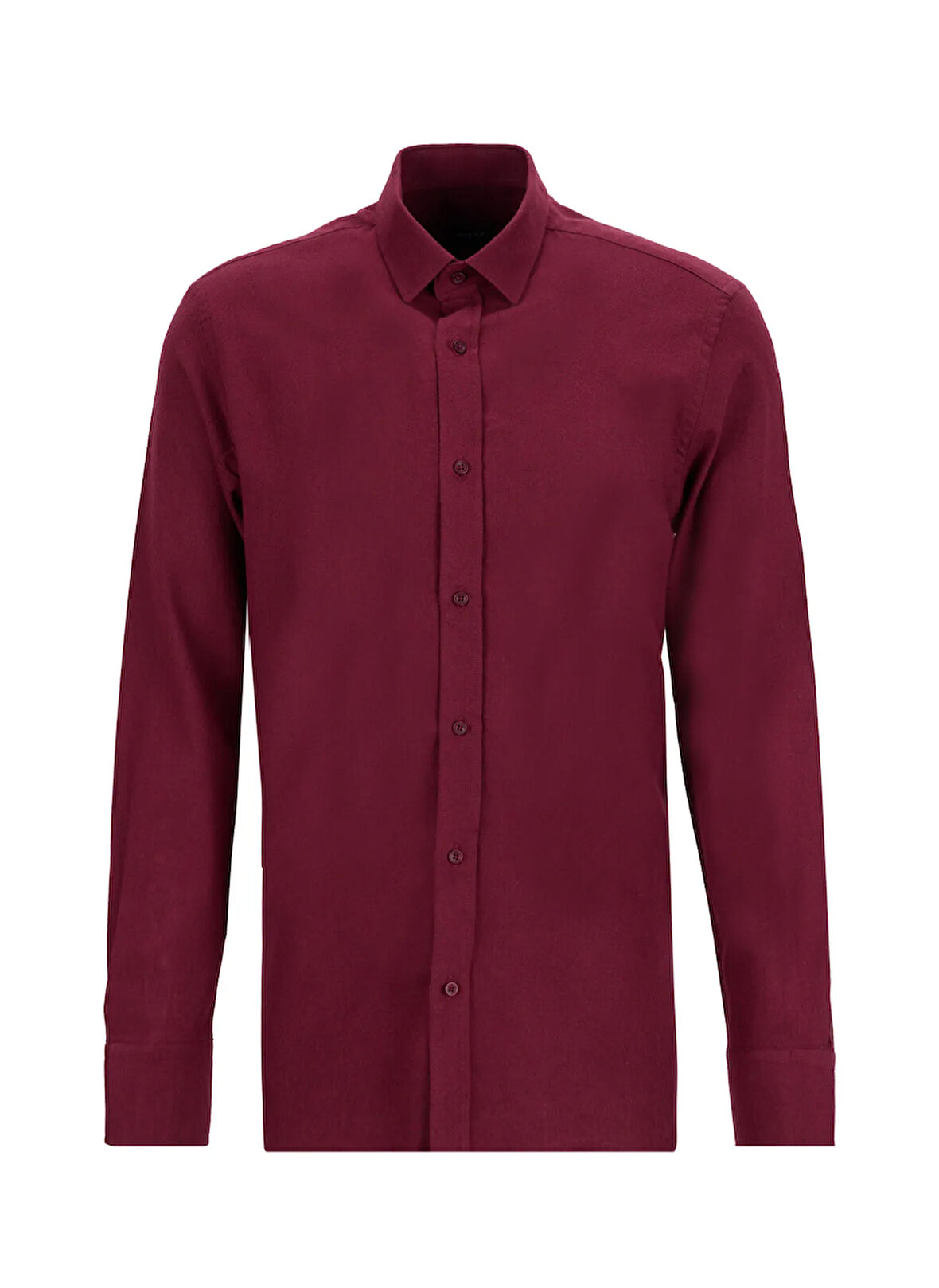 Fabrika Slim Fit Gömlek Yaka Düz Bordo Erkek Gömlek F5WM-GML 2574