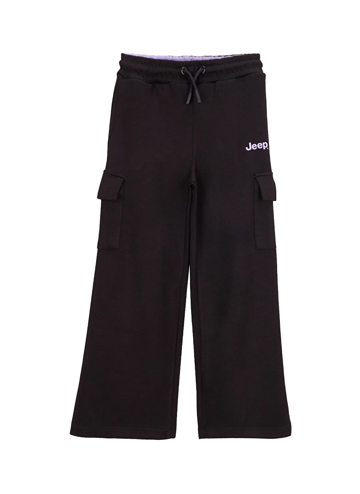 Jeep Bol Paça Siyah Kız Çocuk Eşofman Altı J5WG-EA7588