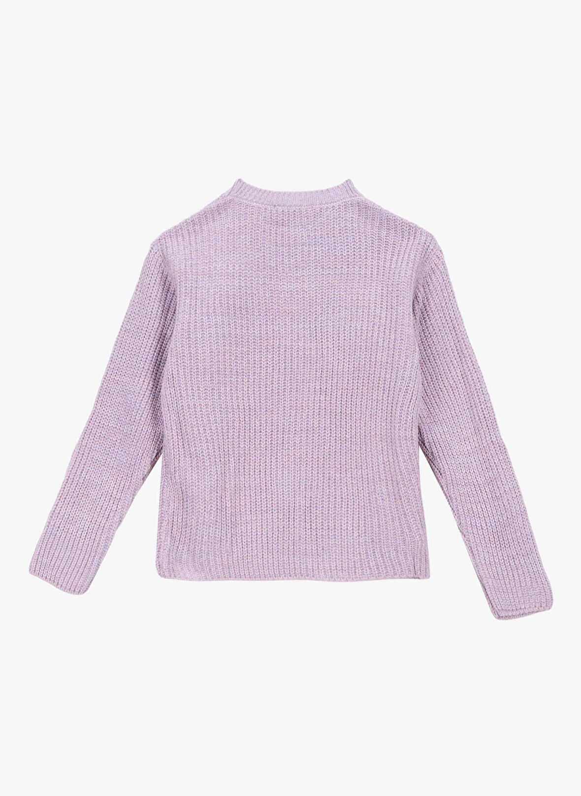 Jeep Bisiklet Yaka Relaxed Düz Lila Kız Çocuk Kazak J5WG-KZK7604