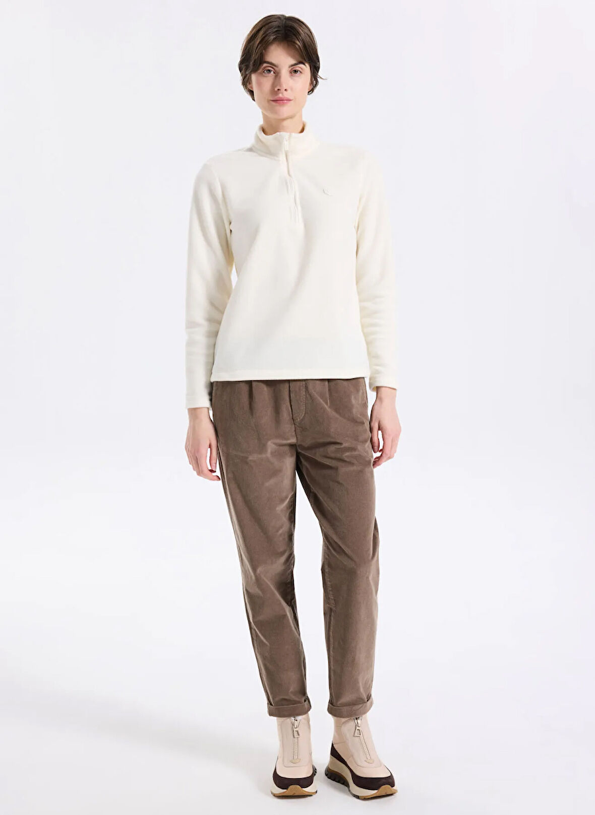 Discovery Expedition D5WL-PNT3449 Açık Kahve Relaxed Düz Kadın Pantolon