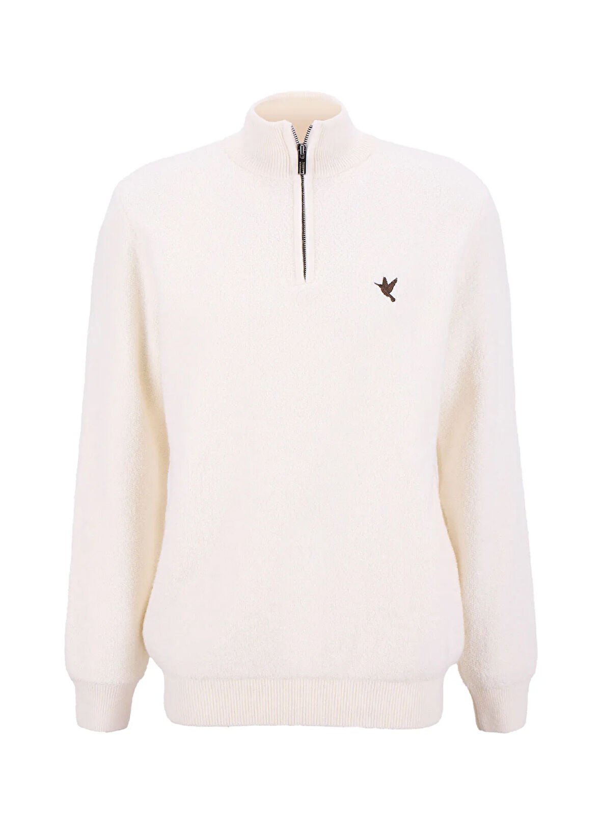 Fabrika Bato Yaka Slim Fit Düz Ekru Erkek Kazak F5WM-KZK 2316