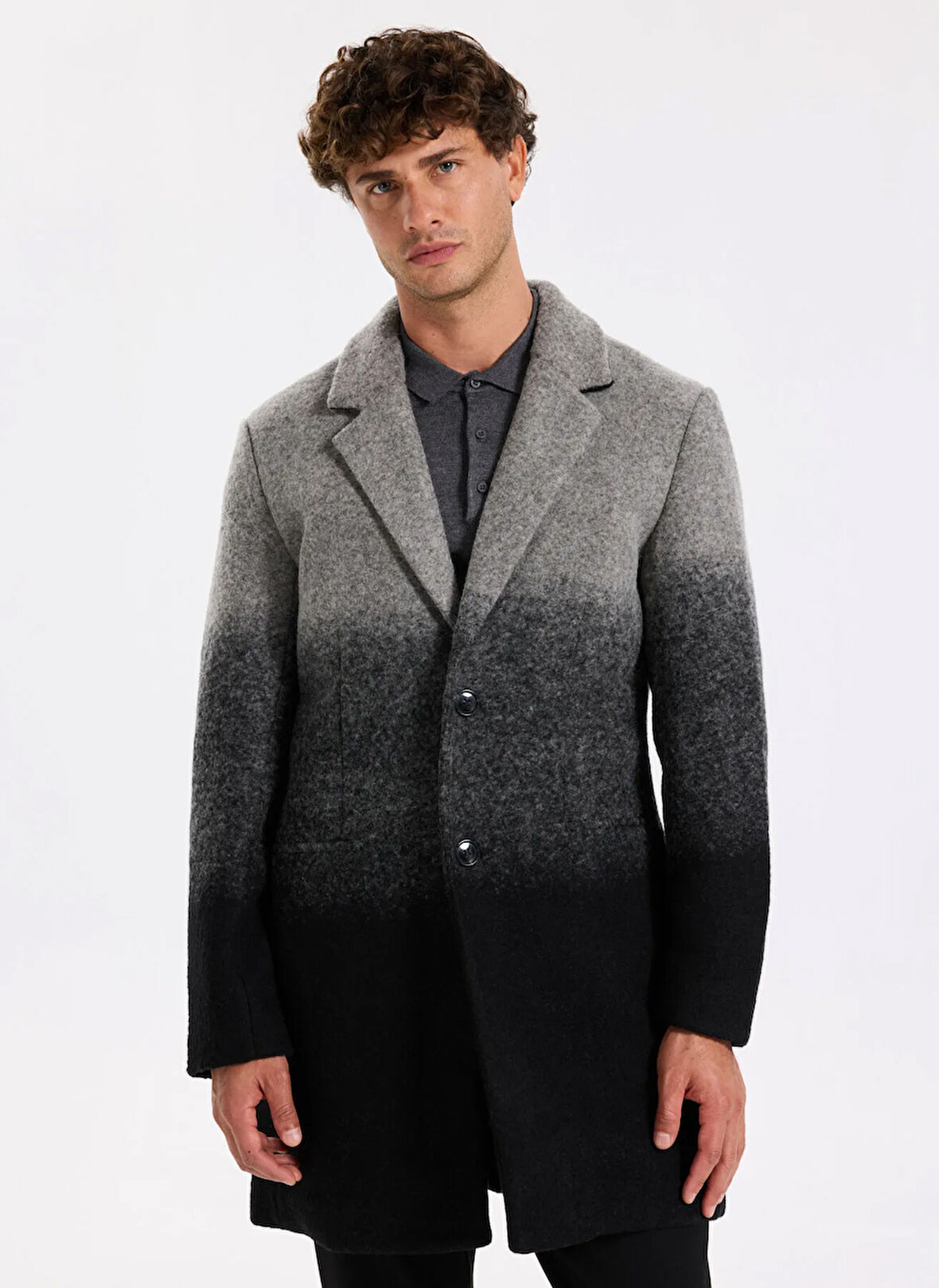 Fabrika Gri - Siyah Erkek Palto F5WM-PLT 2207
