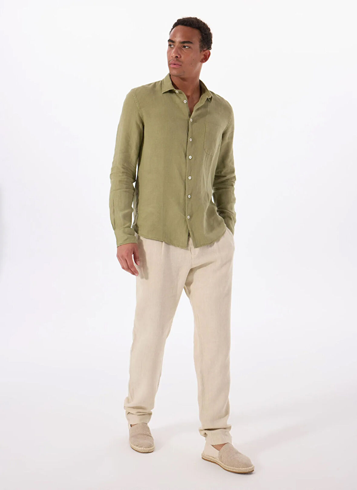 Mr. Mood Lastikli Bel Normal Paça Standart Bej Erkek Pantolon MR ROG PANTS