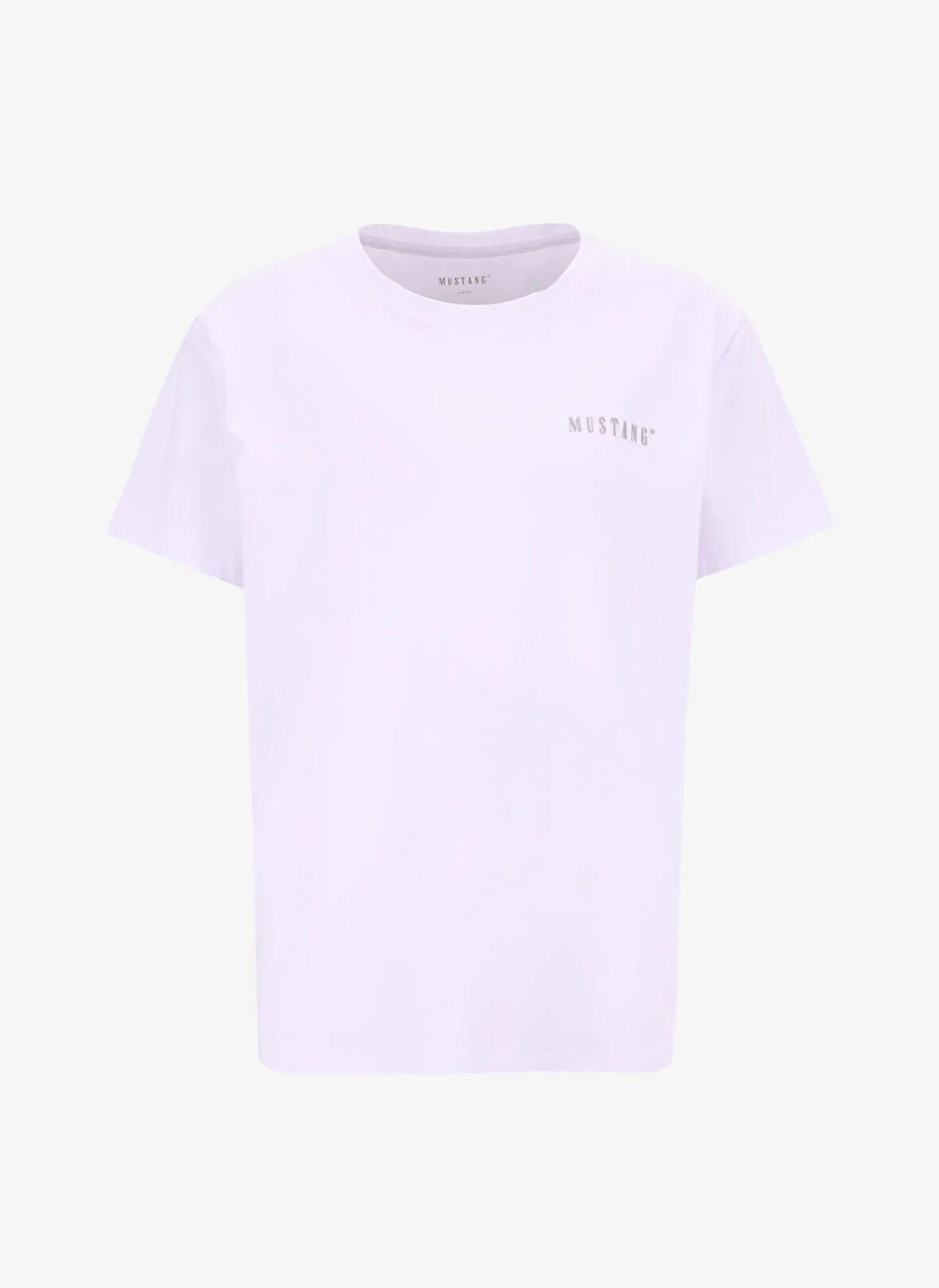 Mustang Bisiklet Yaka Baskılı Beyaz Kadın T-Shirt M5WL-TST1053