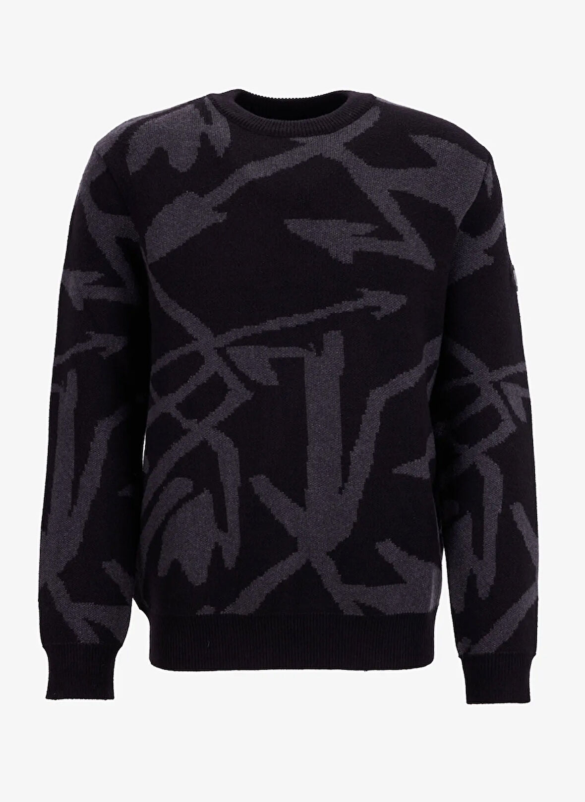 Discovery Expedition D5WM-KZK3787 Siyah - Antrasit Bisiklet Yaka Relaxed Desenli Erkek Kazak