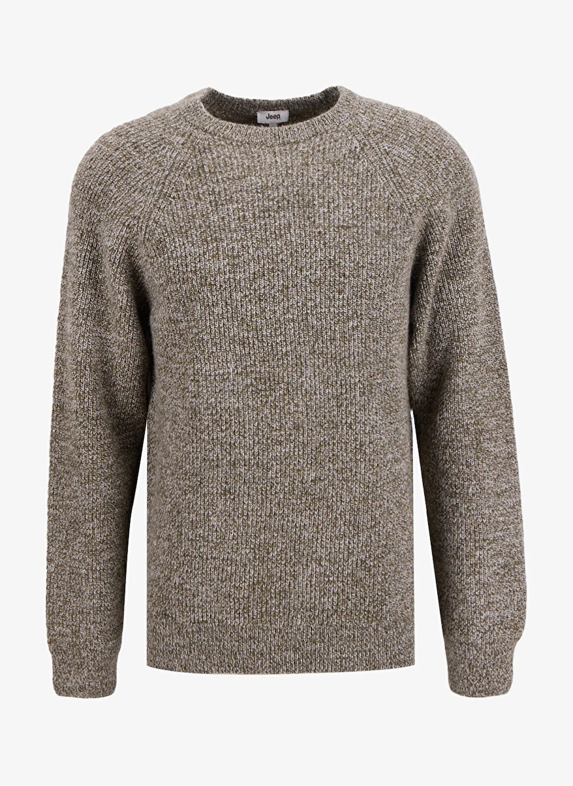 Jeep Bisiklet Yaka Relaxed Düz Örgü Desenli Haki Erkek Kazak J5WM-KZK7203