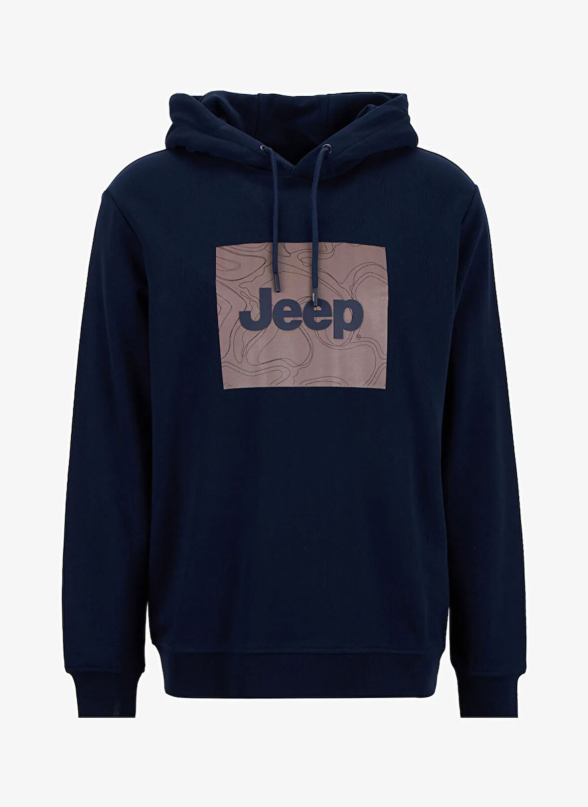 Jeep Kapüşon Yaka Baskılı Lacivert Erkek Sweatshırt J5WM-SWT7316