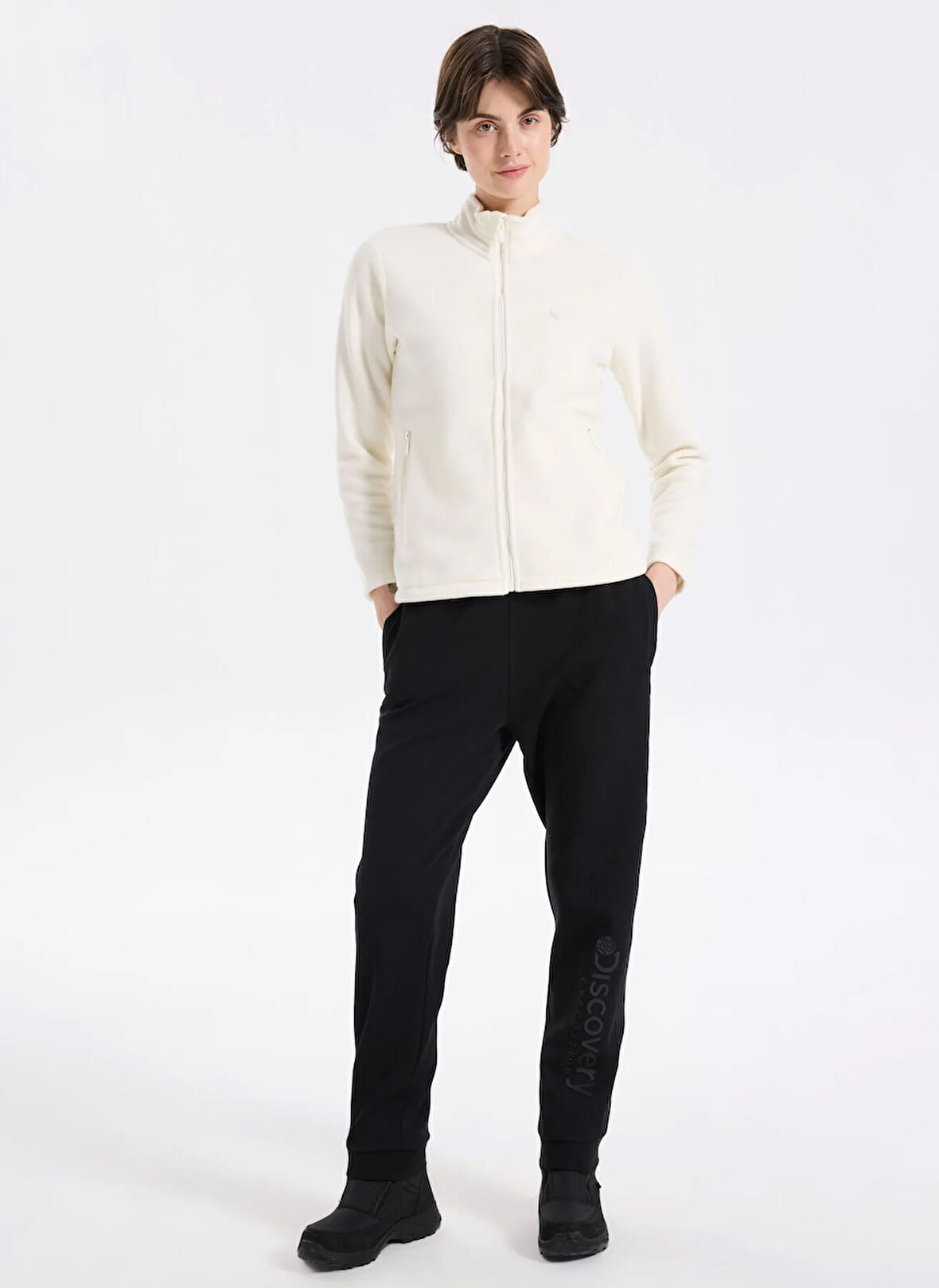 Discovery Expedition D5WL-EA3583 Siyah Relaxed Düz Kadın Eşofman Altı