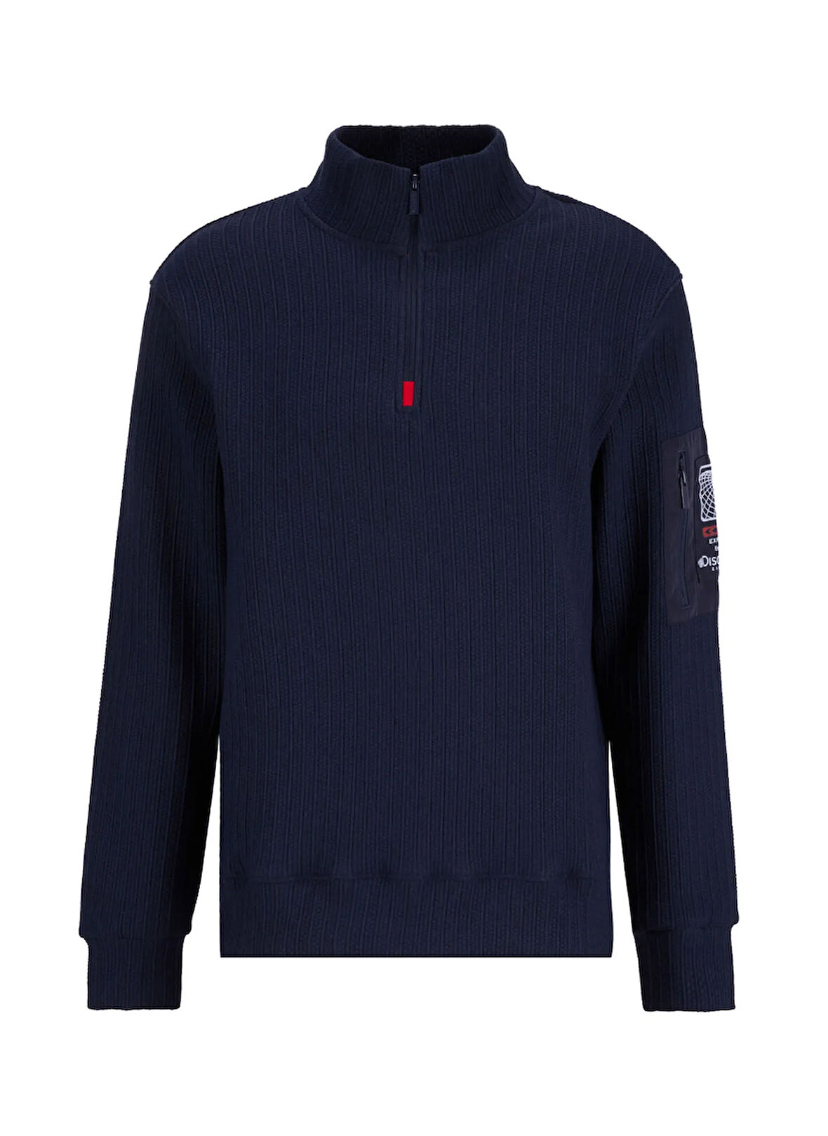 Discovery Expedition D5WM-SWT3800 Lacivert Dik Yaka Relaxed Düz Erkek Sweatshırt