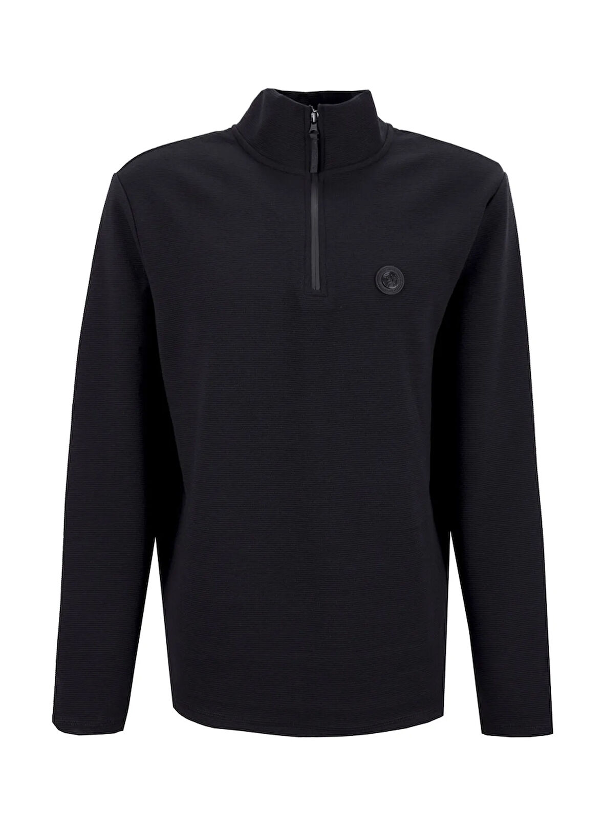 Discovery Expedition D5WM-SWT3986 Siyah Dik Yaka Relaxed Düz Erkek Sweatshırt