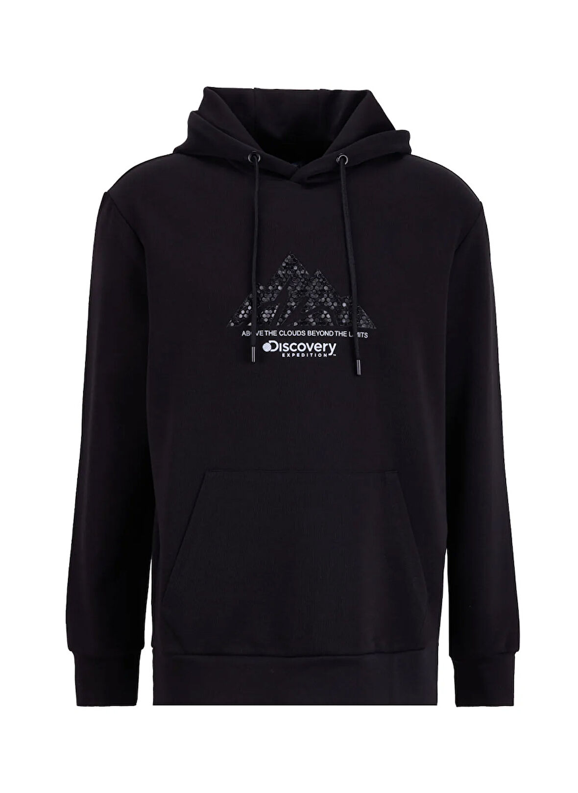 Discovery Expedition D5WM-SWT3869 Siyah Kapüşon Yaka Relaxed Baskılı Erkek Sweatshırt