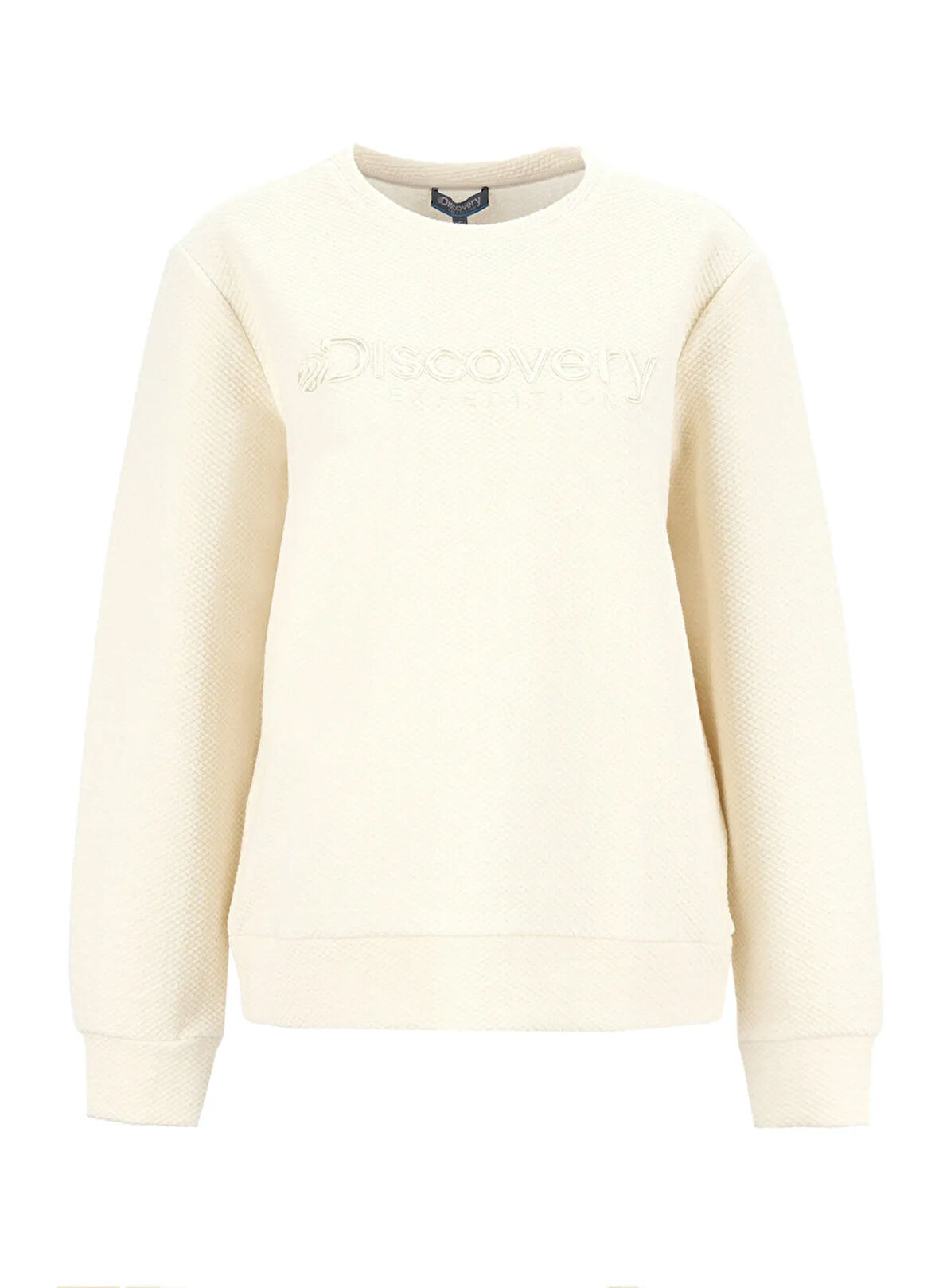 Discovery Expedition D5WL-SWT3588 Ekru Dik Yaka Relaxed Nakışlı Kadın Sweatshırt
